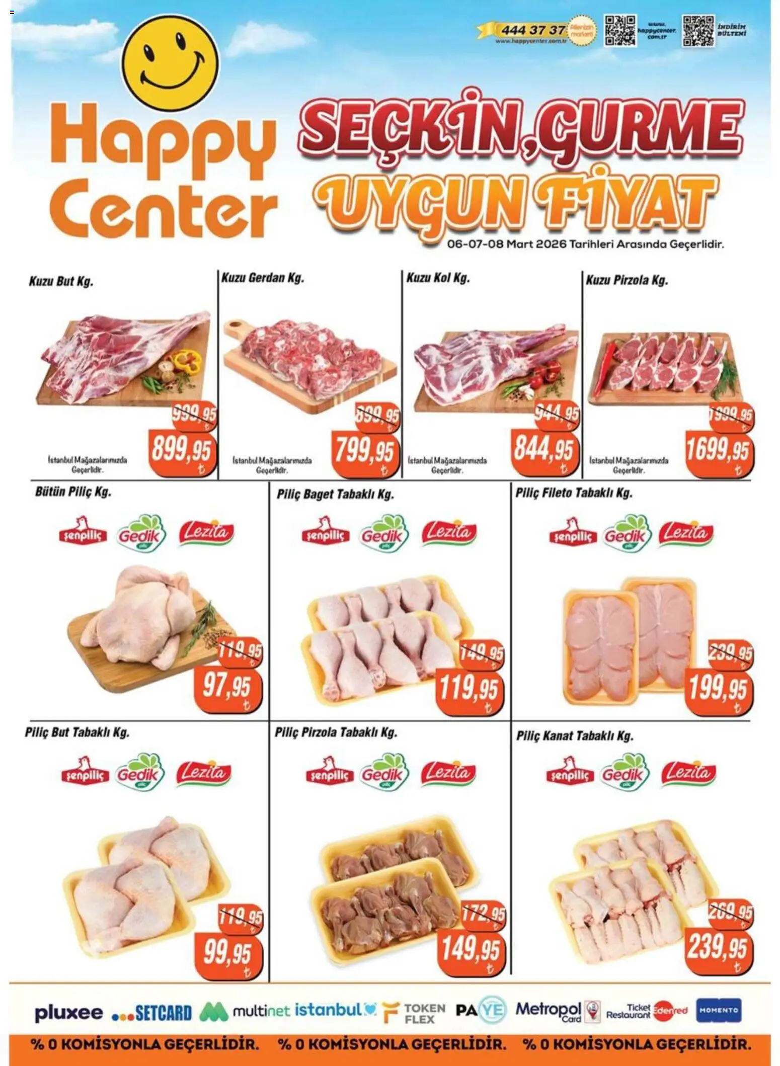 Happy Center - Kasap - 06.03.2026 tarihinden itibaren geçerlidir | Sayfa: 2 | Ürünler: Piliç, Pirzola