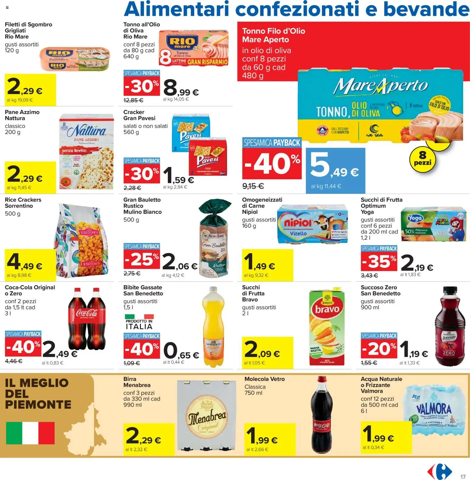 Volantino Carrefour del 21.04.2026 | Pagina: 17 | Prodotti: Crackers, Vitello, Tonno, Sgombro