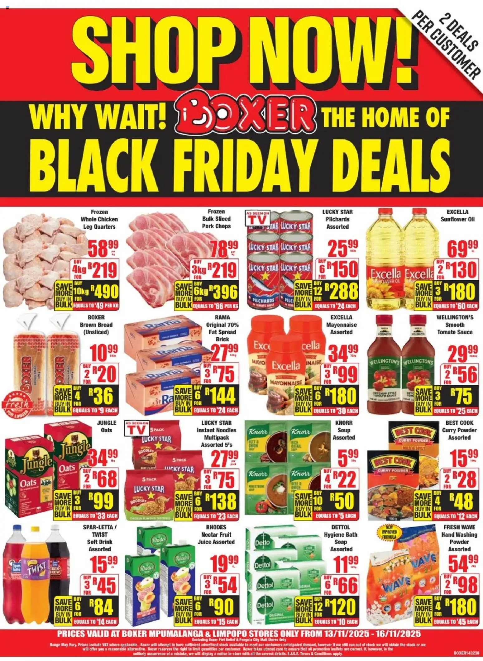 New Boxer catalogue – valid from 13.11.2025 | Page: 4 | Products: Beef, Tomato sauce, Soup, Fat spread