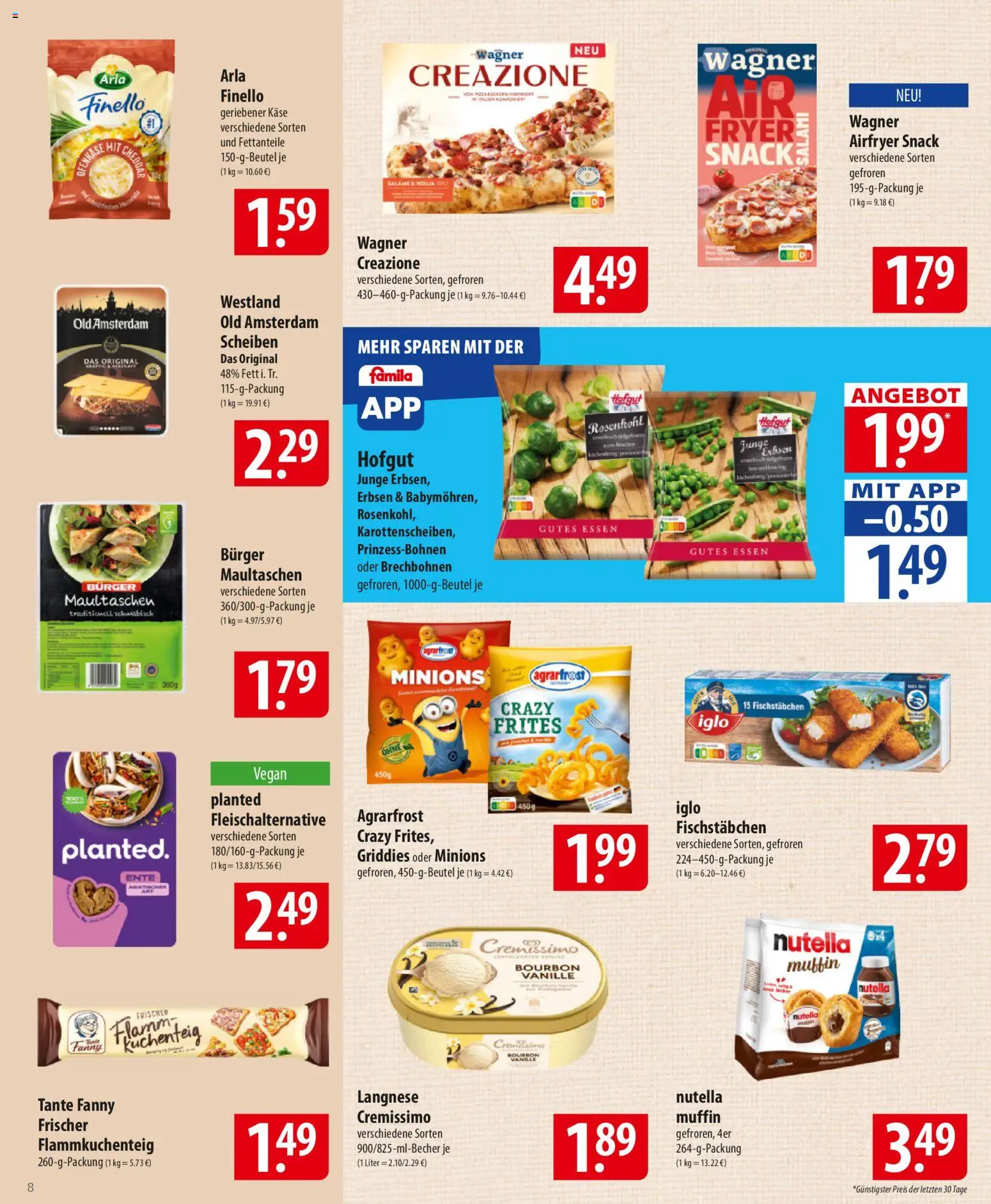 Famila Prospekt 	 – gültig ab 10.11.2025 | Seite: 8 | Produkte: Iglo, Nutella, Maultaschen, Bourbon