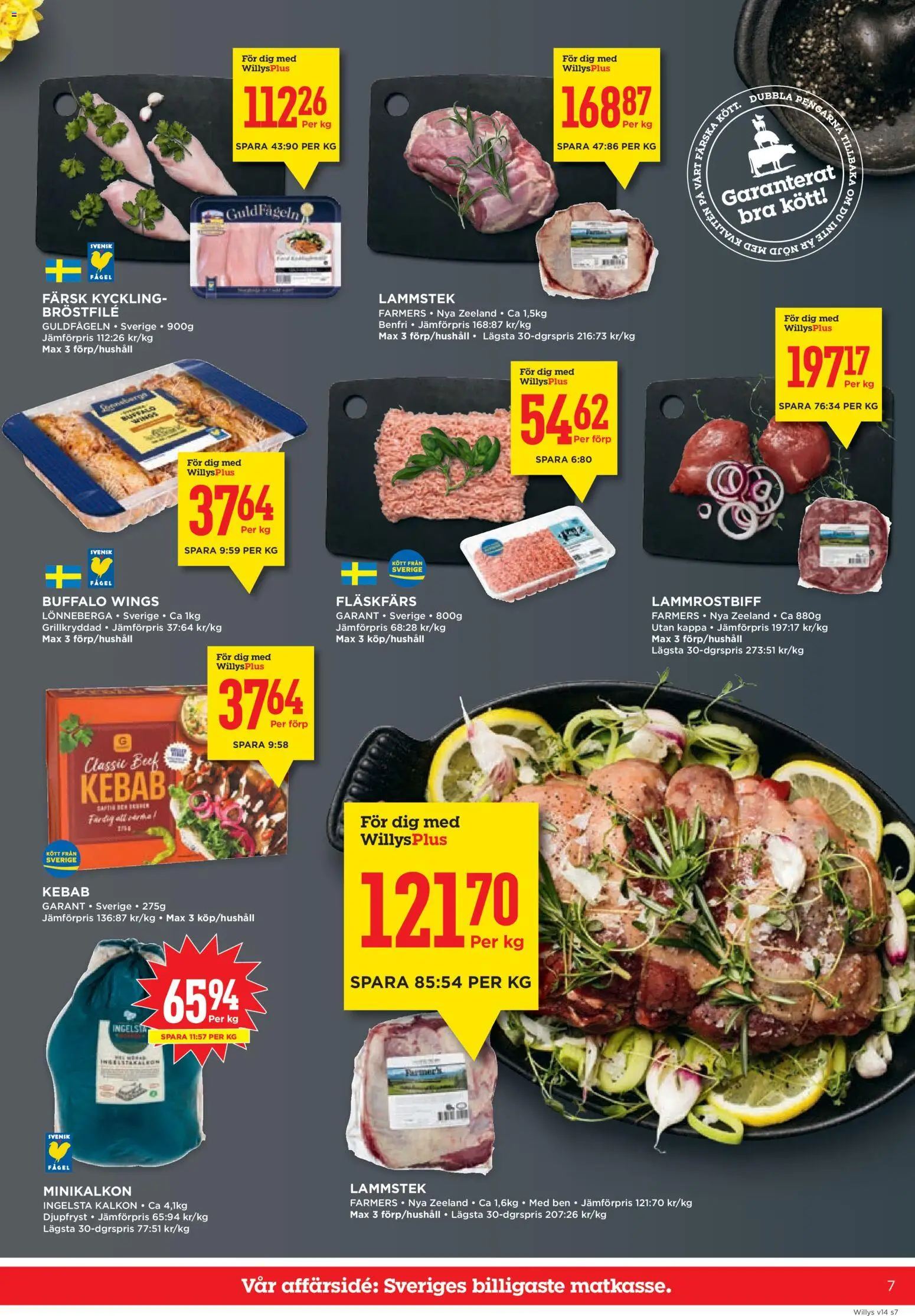 Willys reklamblad aktuell från 30.03.2026 | Sida: 7 | Produkter: Kappa, Kalkon