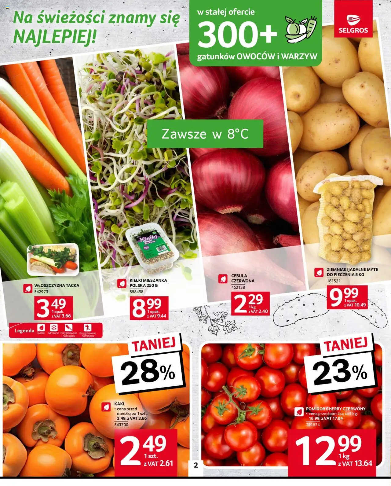 Selgros cash&carry Gazetka od 23.10.2025 | Strona: 2 | Produkty: Kaki, Pomidor cherry, Ziemniaki