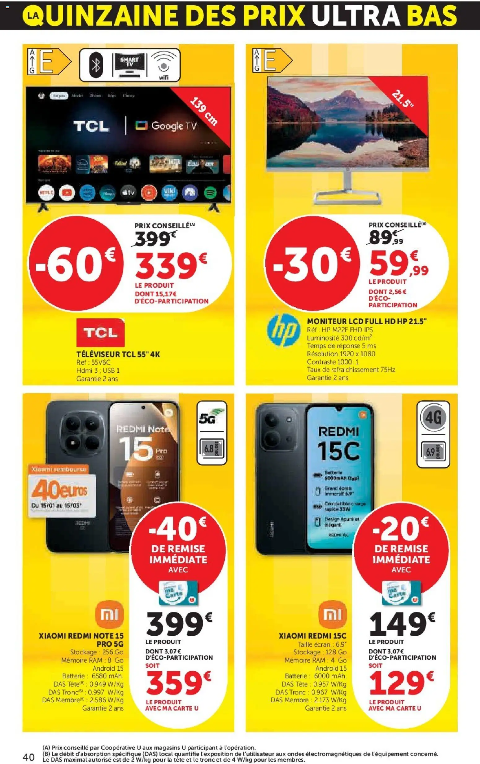 {H1} | Page: 40 | Produits: Moniteur, USB, Batterie, Mémoire RAM