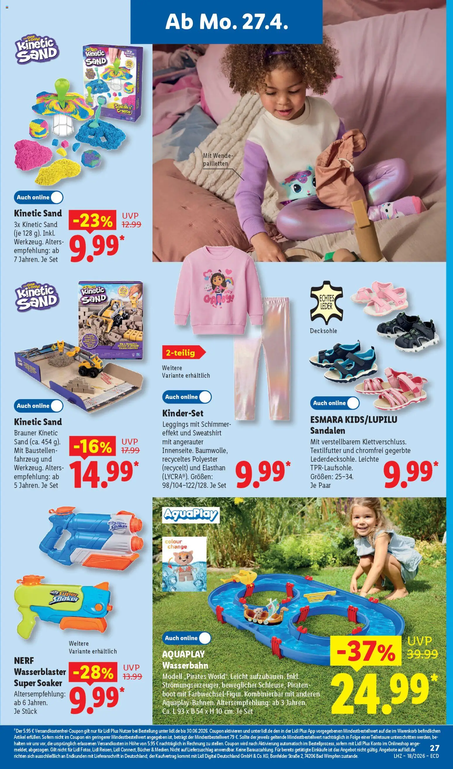 Lidl Prospekt – gültig ab 27.04.2026 | Seite: 21 | Produkte: Sweatshirt, Bad, Leggings, Sandalen