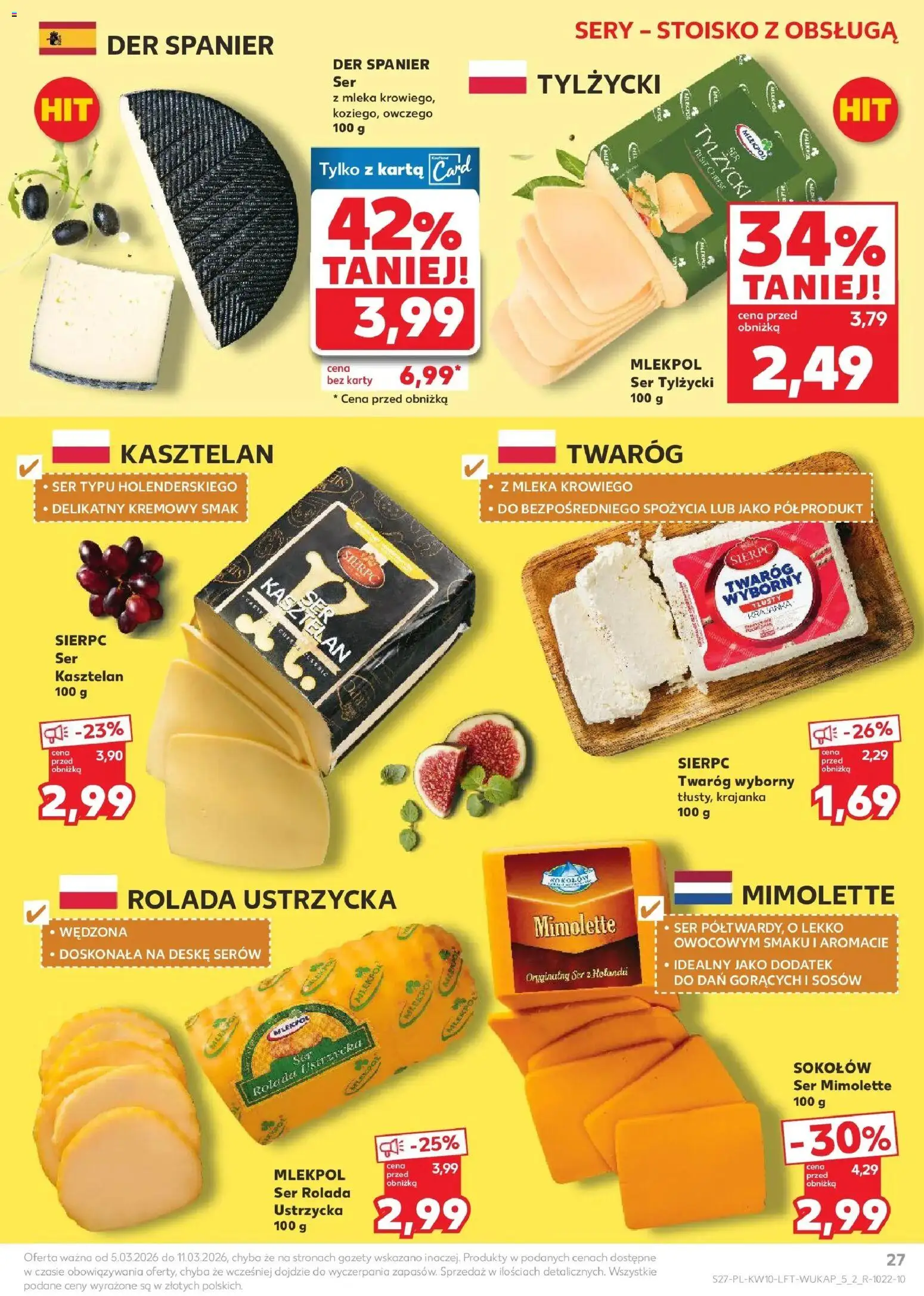 Kaufland gazetka od 05.03.2026 | Strona: 27 | Produkty: Rolada, Sery, Ser, Twaróg