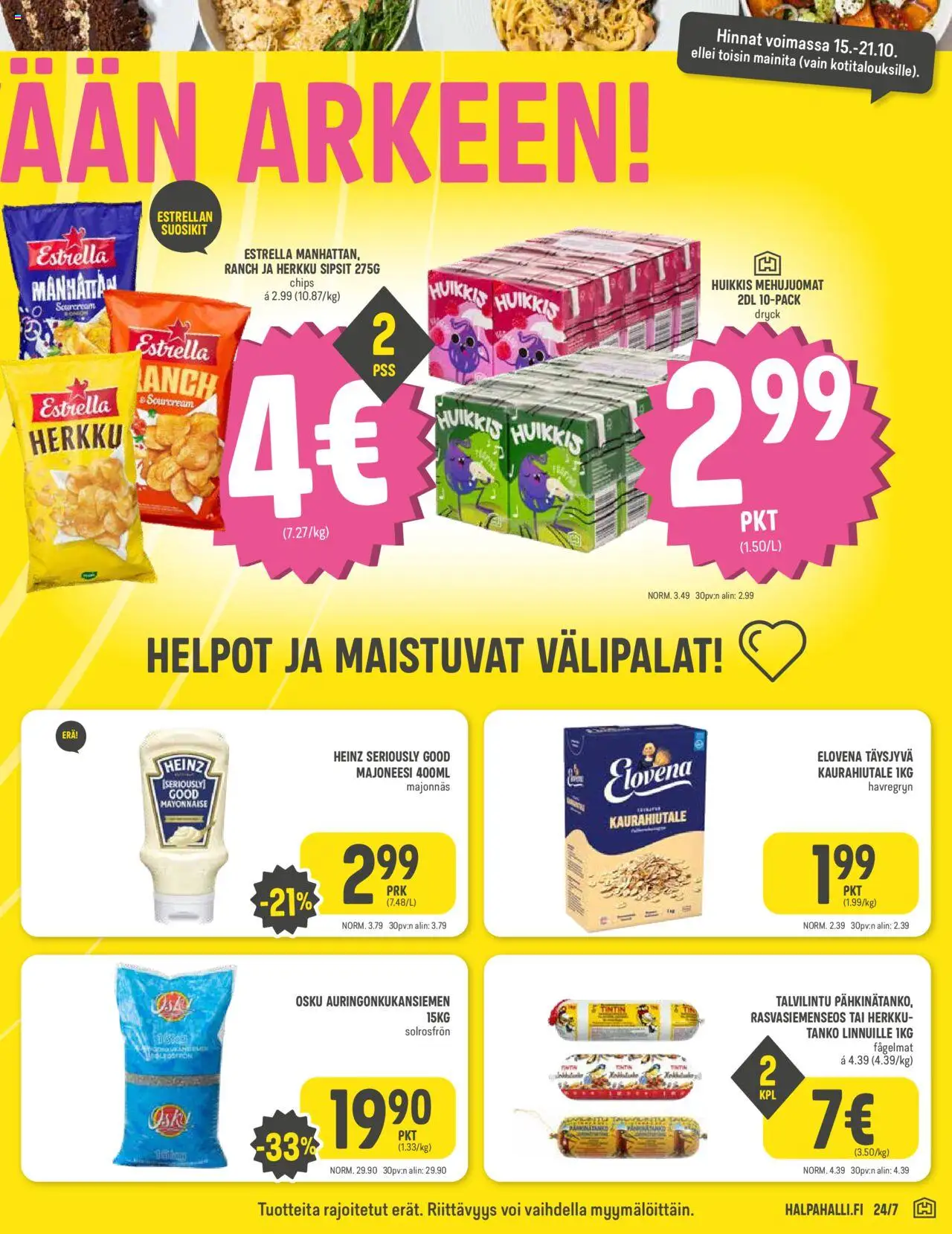 Halpa Halli tarjoukset – voimassa 15.10.2025 alkaen | Sivu: 5 | Tuotteet: Majoneesi, Voi