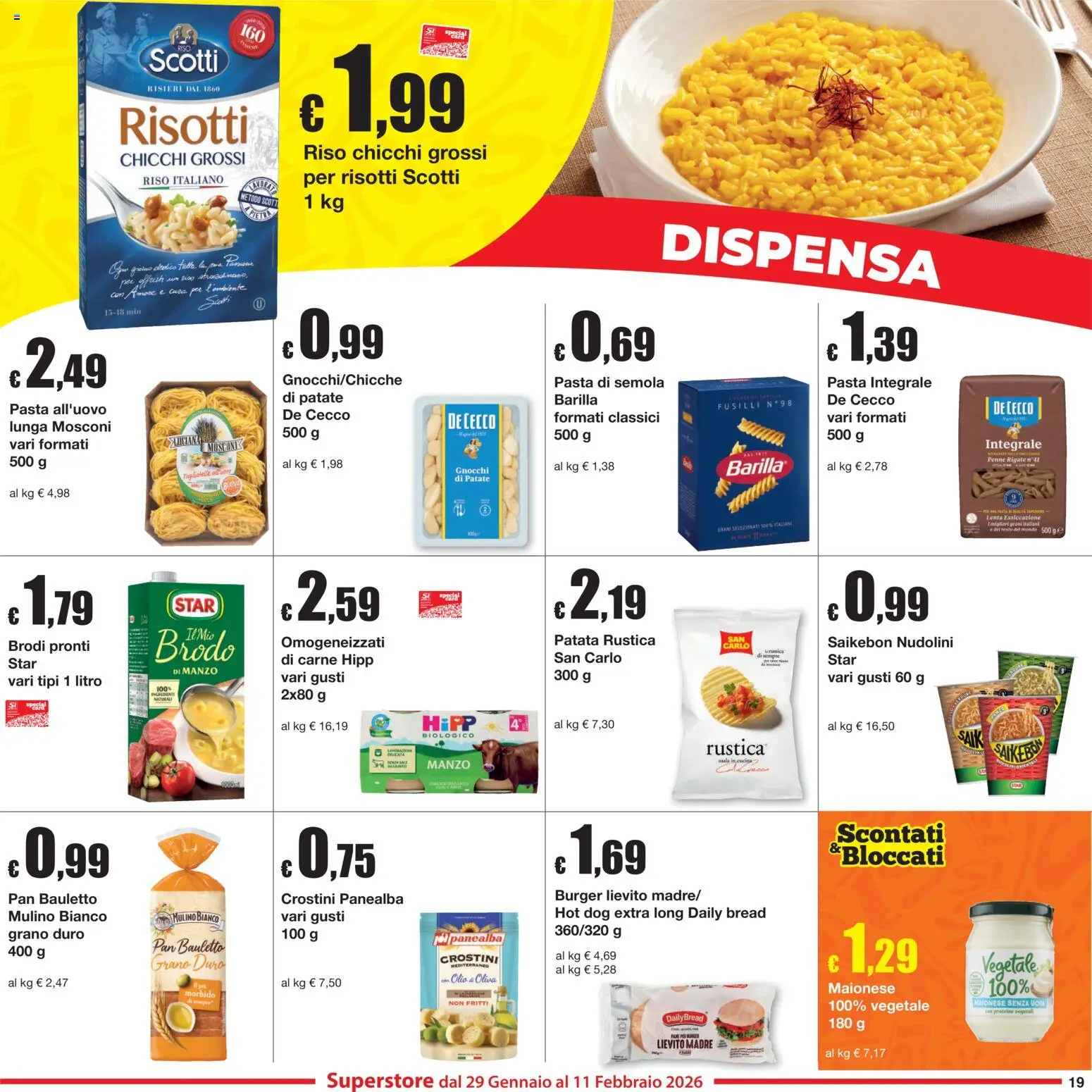 Volantino Sì con Te del 29.01.2026 | Pagina: 19 | Prodotti: Riso, Sale, Pasta, Penne