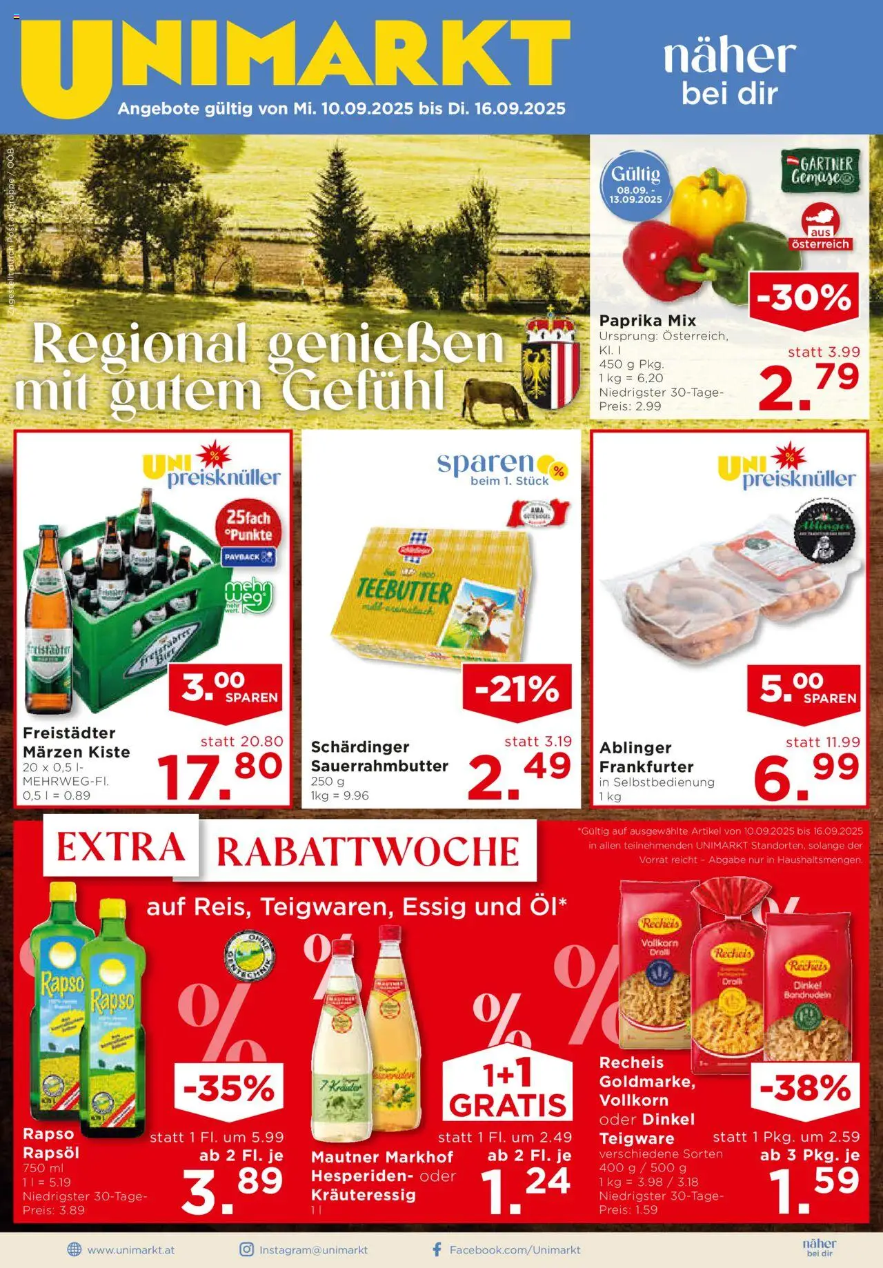 Unimarkt Mühlviertel gültig ab 10.09.2025 | Seite: 1