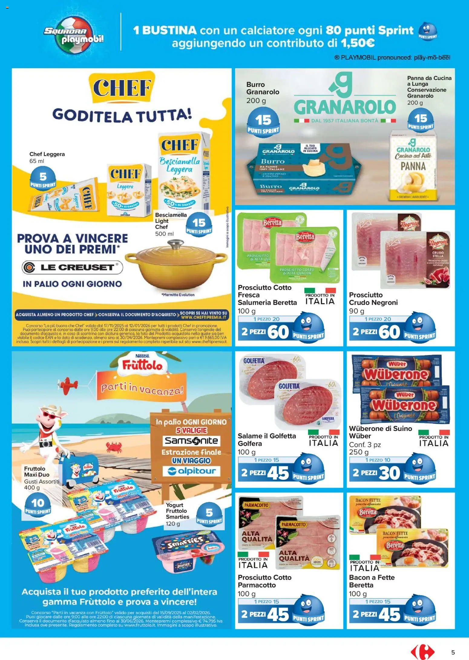 Volantino Carrefour del 02.12.2025 | Pagina: 5 | Prodotti: Prosciutto Cotto, Yogurt, Panna, Burro