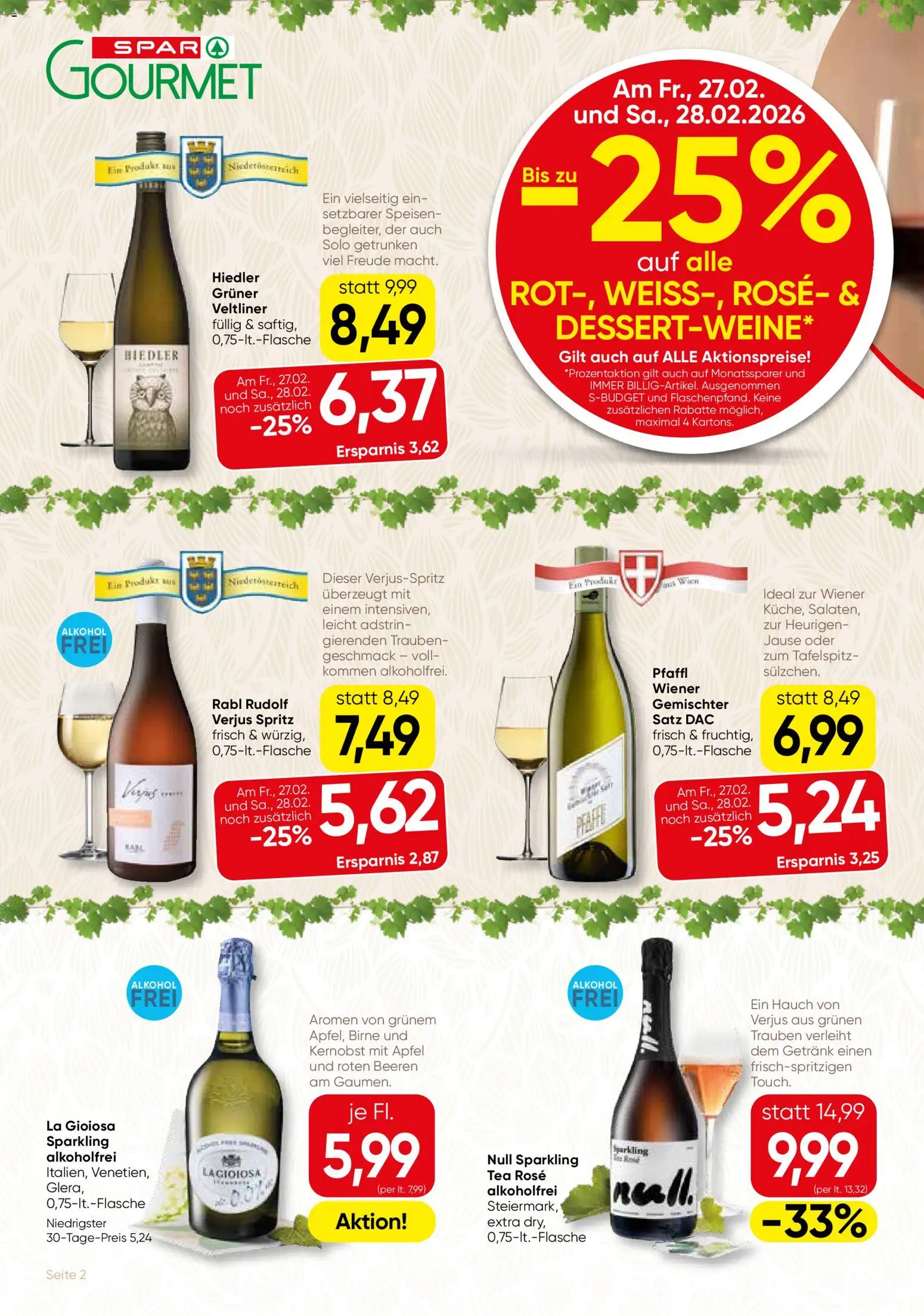 SPAR Gourmet Flugblatt gültig ab 26.02.2026 | Seite: 2 | Produkte: Birne, Äpfel