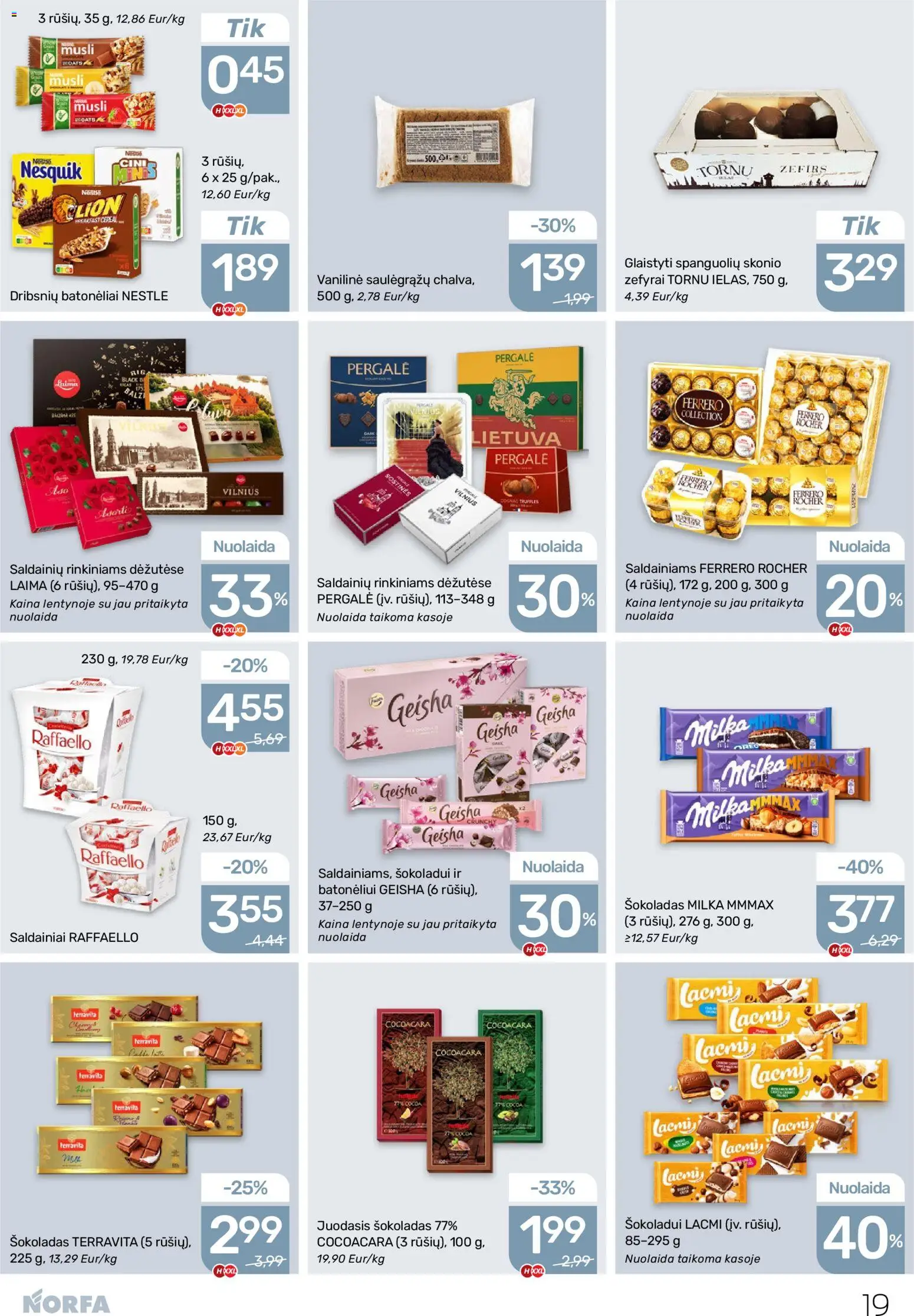 NORFA akcijos nuo 11.12.2025 | Puslapis: 19 | Prekių: Šokoladas, Saldainiai