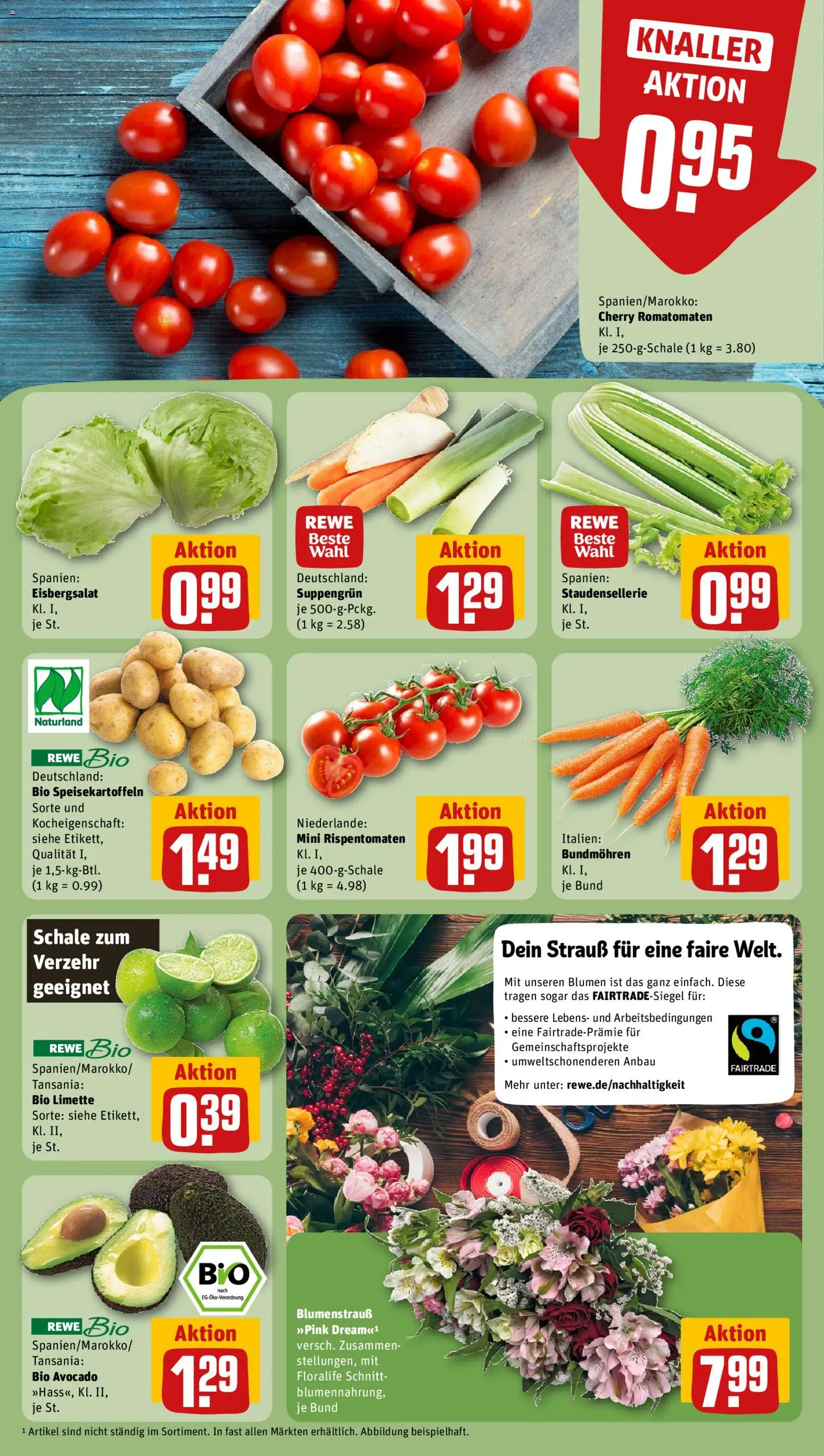 Rewe Prospekt 	 – gültig ab 02.03.2026 | Seite: 7 | Produkte: Blumen, Eisbergsalat, Avocado, Limette
