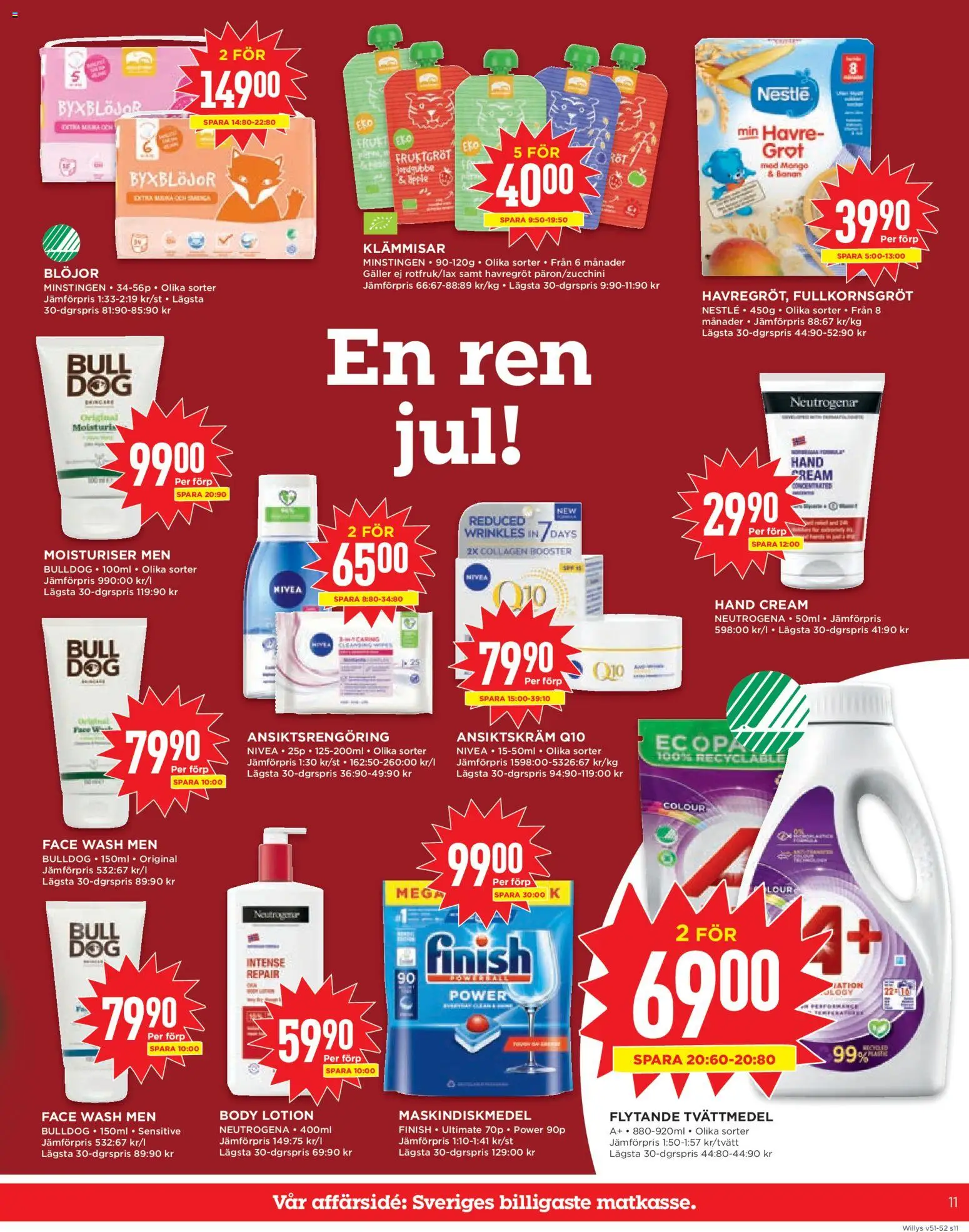 Willys reklamblad aktuell från 15.12.2025 | Sida: 11 | Produkter: Body lotion, Tvättmedel, Äpple, Ansiktskräm