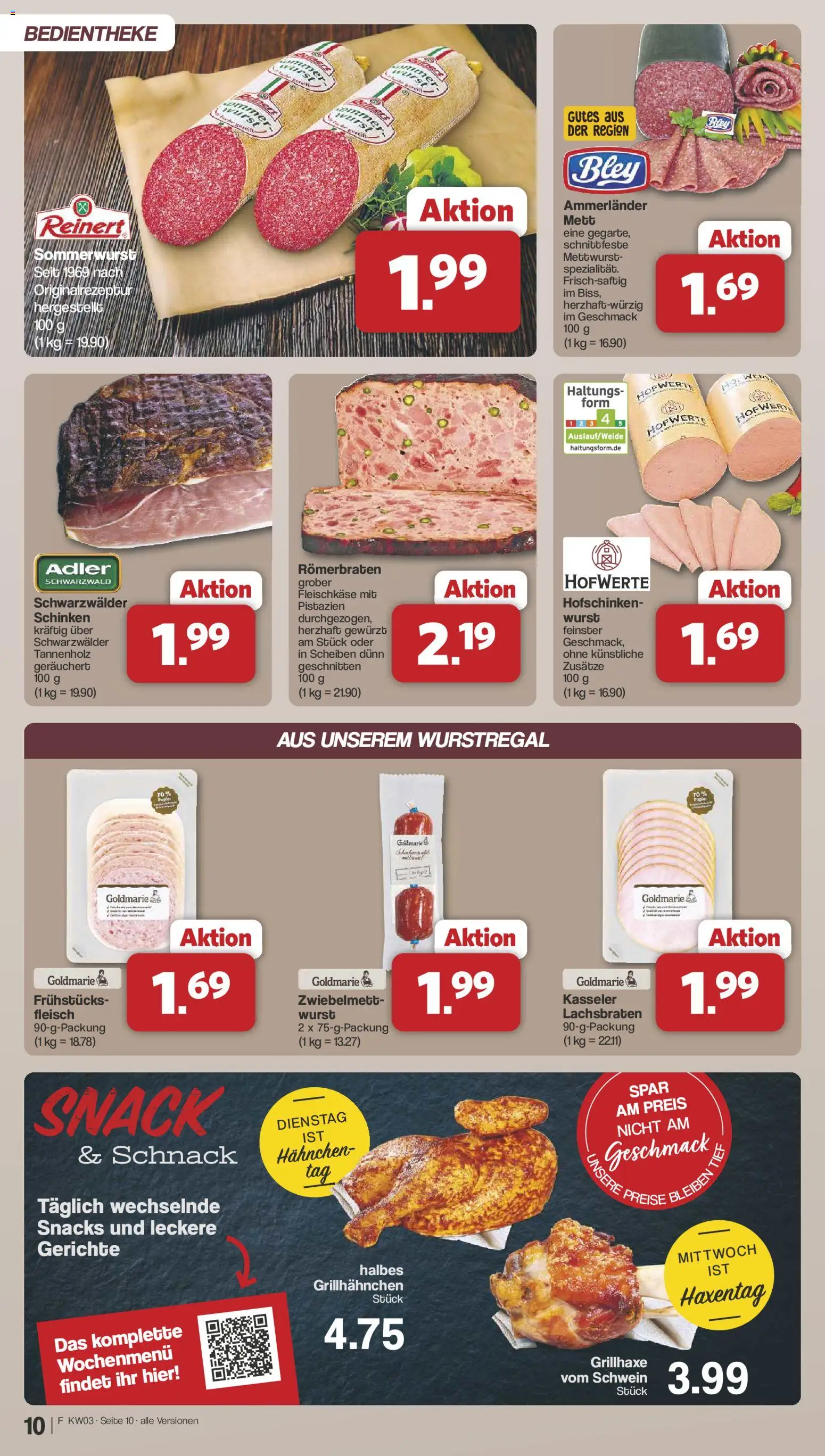 Famila Nordwest Prospekt 	 – gültig ab 12.01.2026 | Seite: 10 | Produkte: Hahnchen, Pistazien, Schinken, Fleisch