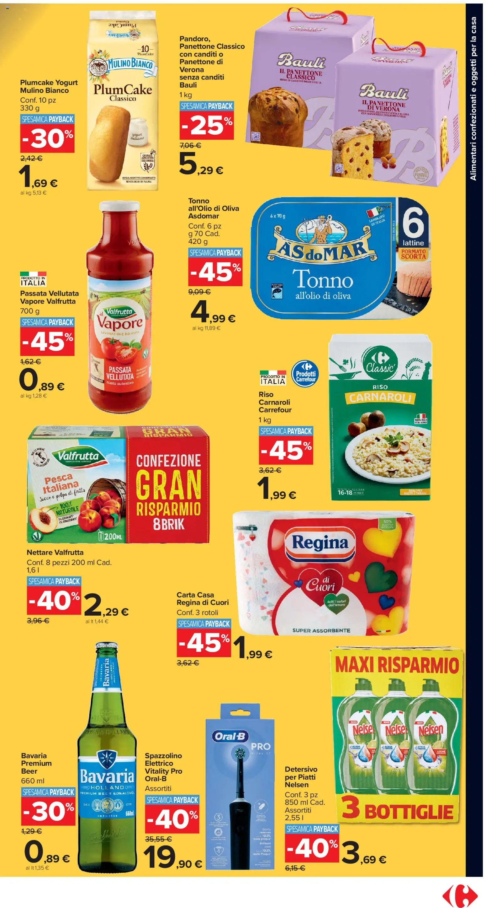 Volantino Carrefour del 17.11.2025 | Pagina: 3 | Prodotti: Spazzolino, Frutta, Tonno, Glassa