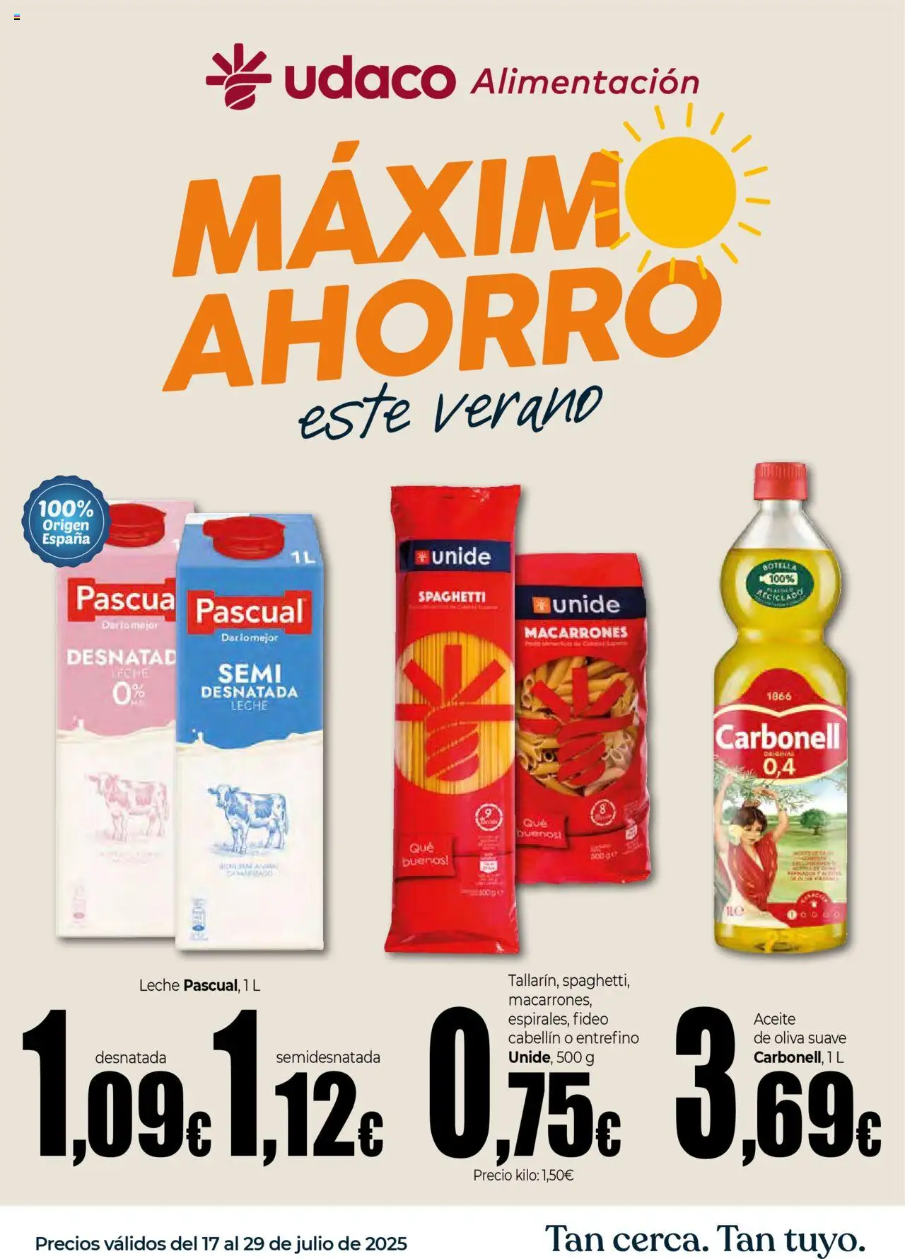 Unide folleto │ válido desde el 17.07.2025 | Página: 1 | Productos: Leche, Aceite