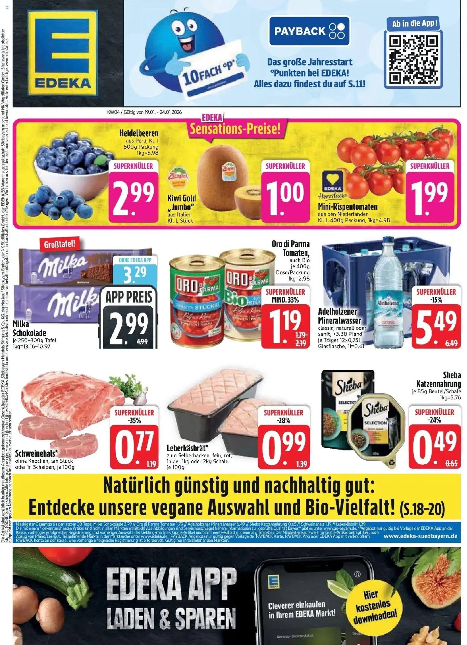 Edeka prospekt Altomünster	 – gültig ab 18.01.2026 | Seite: 3 | Produkte: Adelholzener, Tomaten, BH, Kiwi