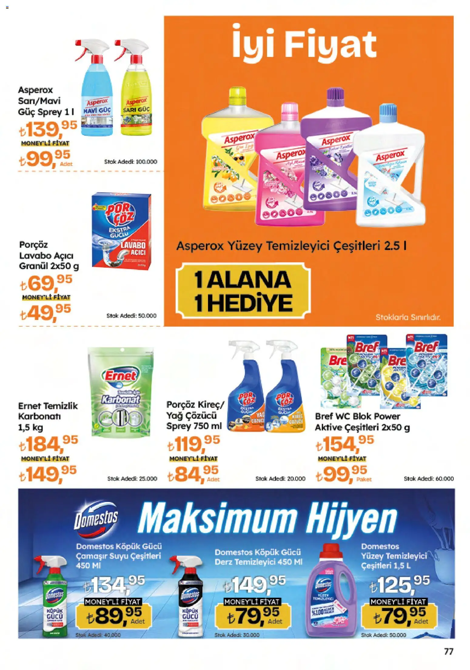Migros Katalog - Migroskop - 26.02.2026 tarihinden itibaren geçerlidir | Sayfa: 77 | Ürünler: Lavabo, Yağ, Yüzey temizleyici, Lavabo açıcı