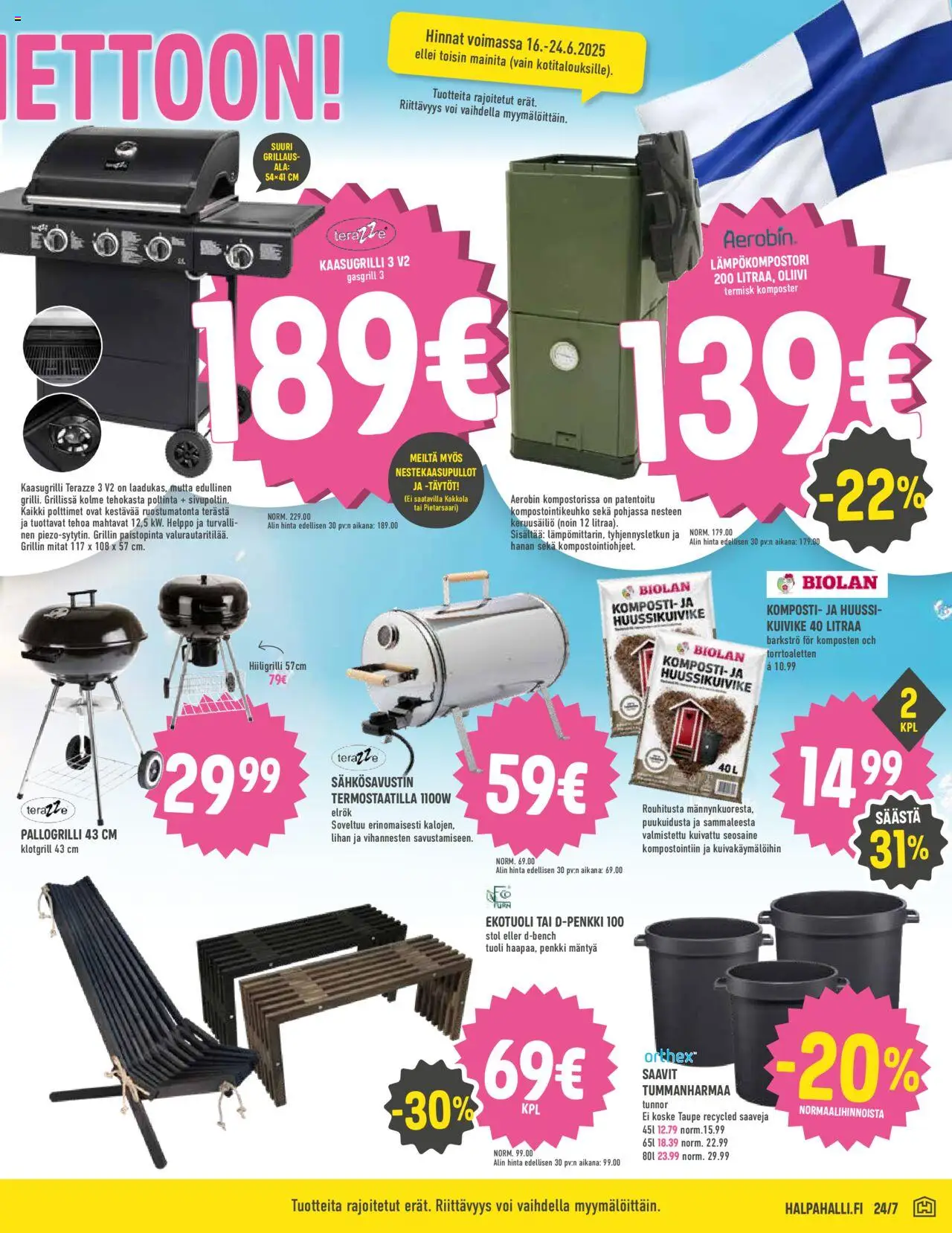  | Sivu: 11 | Tuotteet: Komposti, Penkki, Voi, Hiiligrilli