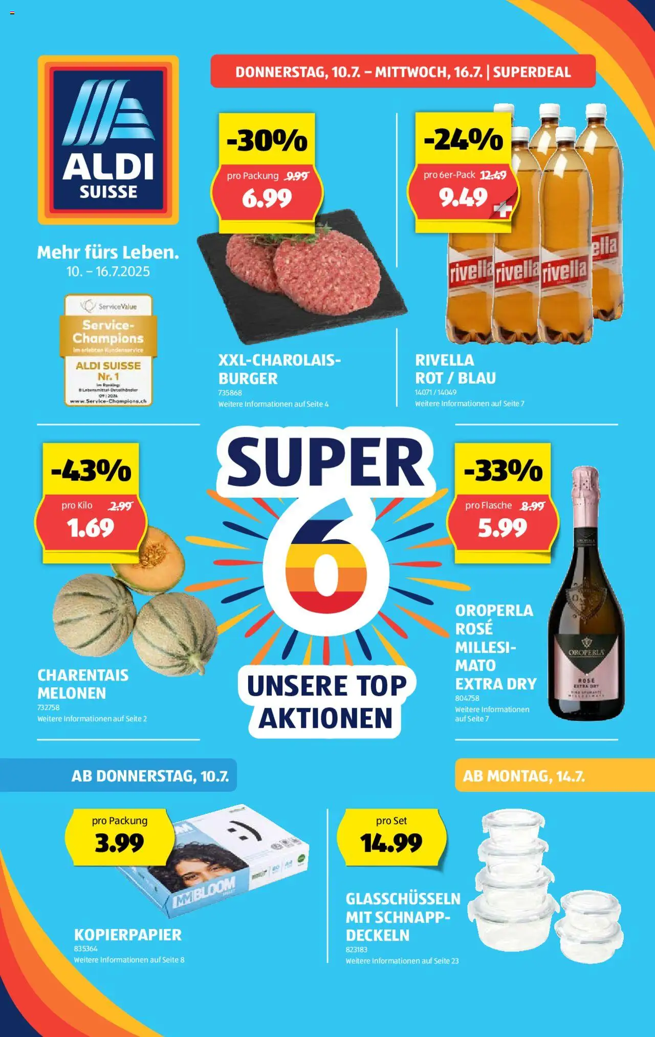 Aldi Aktionen ab 10.07.2025 | Seite: 1 | Produkte: Burger, Top