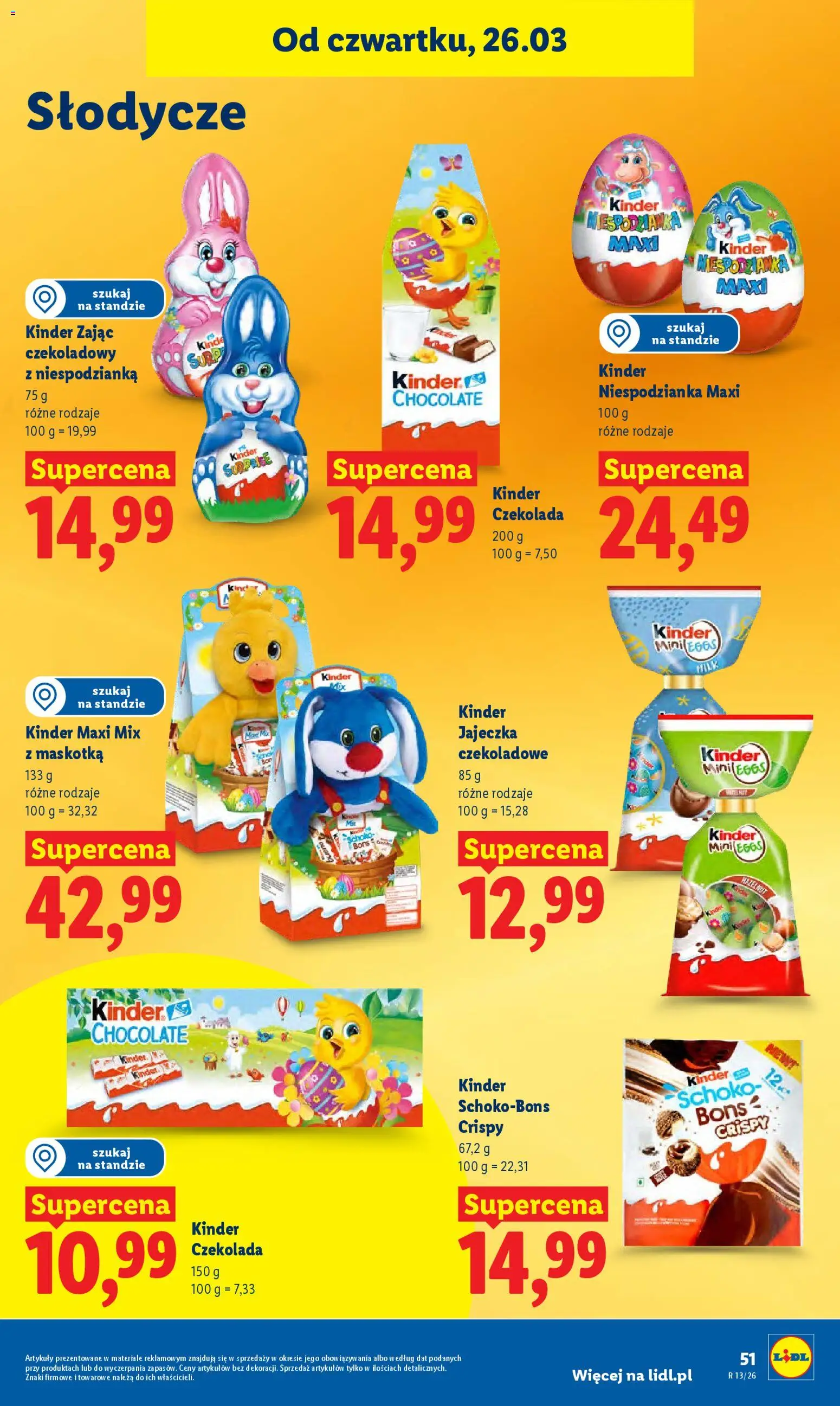 Lidl gazetka od 26.03.2026 | Strona: 51 | Produkty: Słodycze, Czekolada