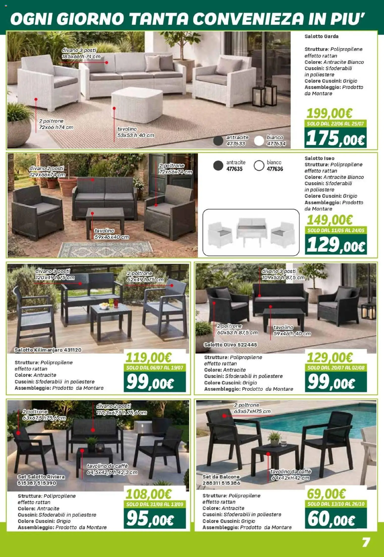 Volantino Orizzonte del 24.04.2026 | Pagina: 7 | Prodotti: Tavolino, Caffè, Divano, Tavolino da caffè