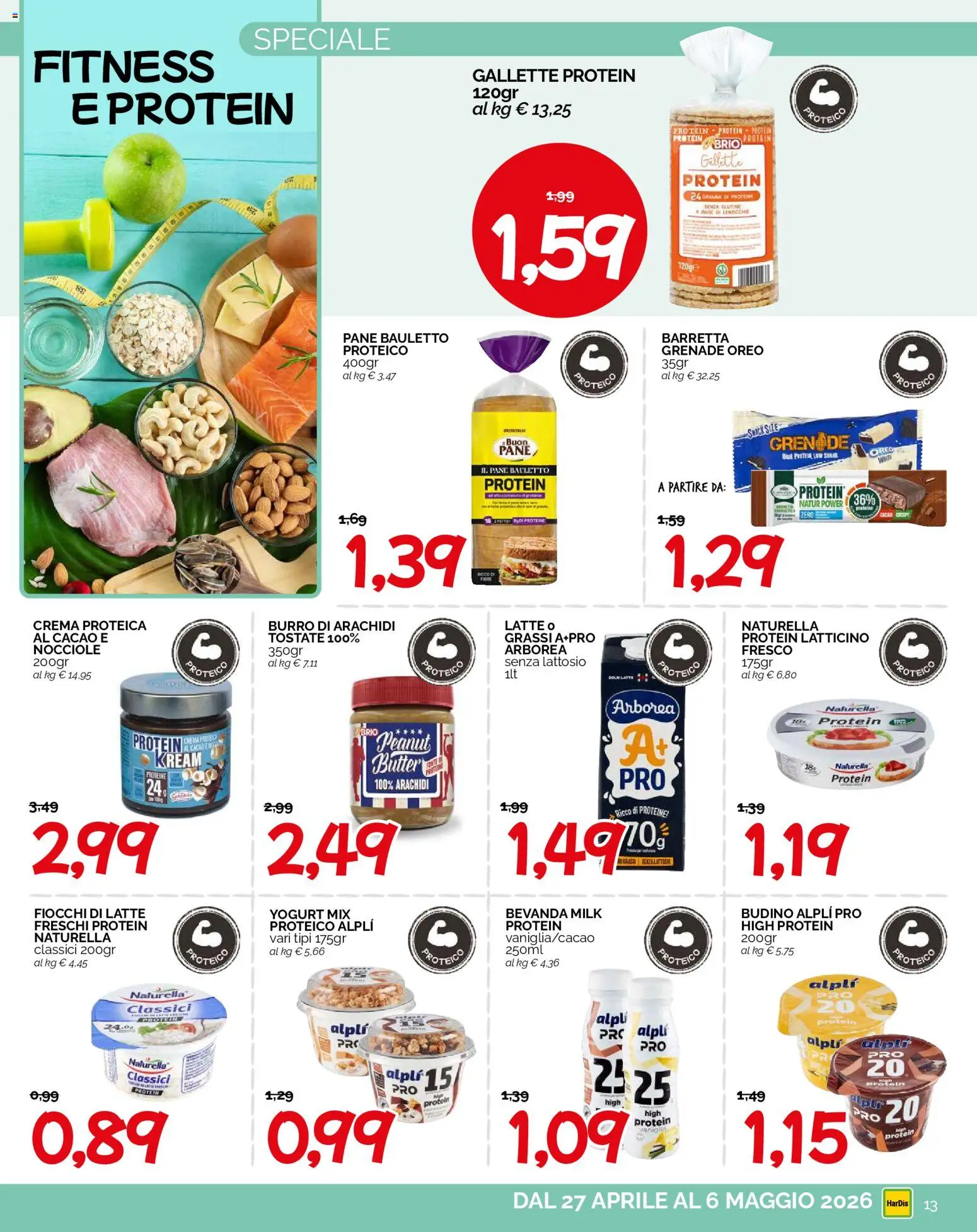 Volantino HarDis del 27.04.2026 | Pagina: 13 | Prodotti: Crema, Lenticchie, Latte, Nocciole