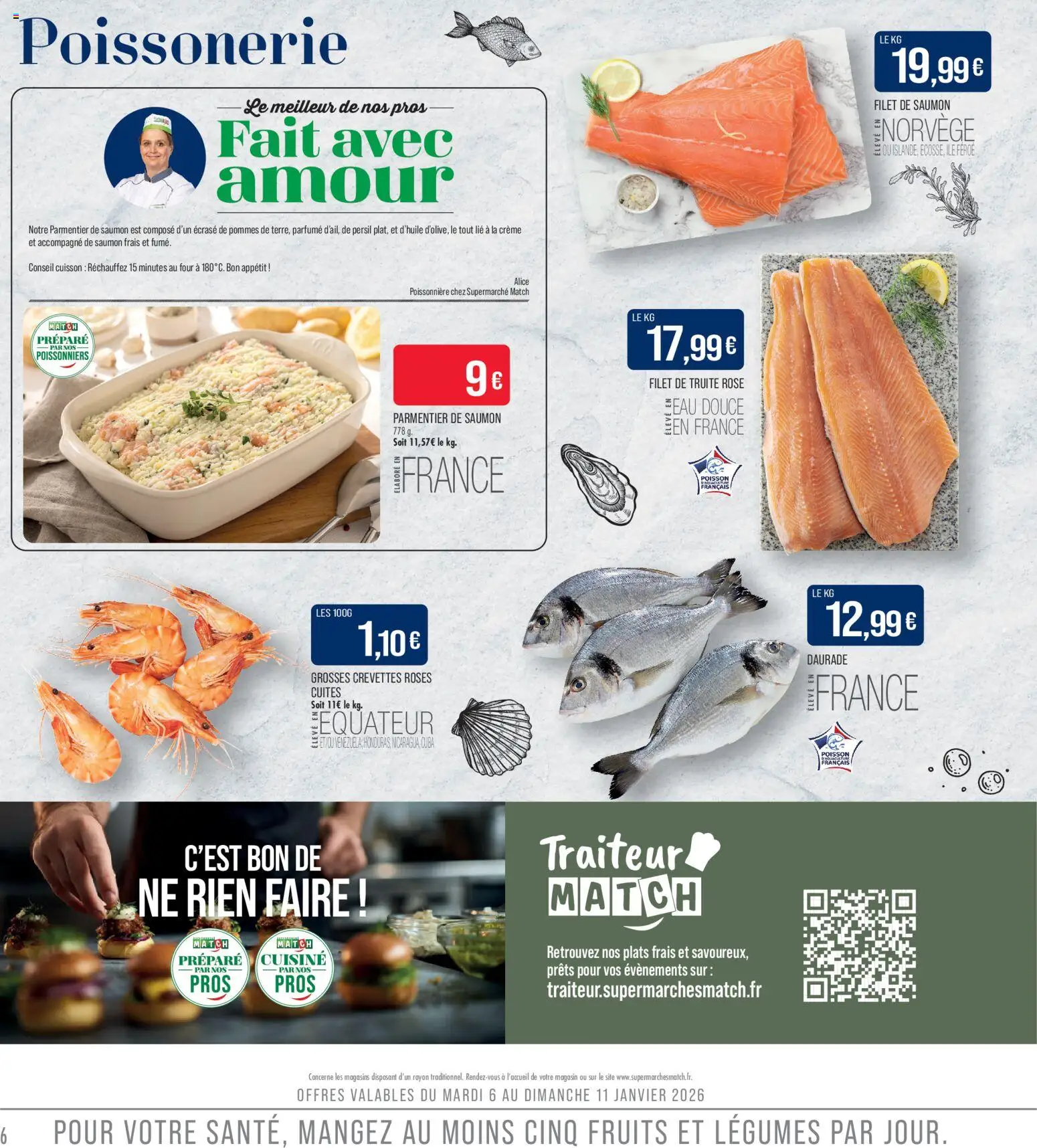 {H1} | Page: 6 | Produits: Persil, Pommes, Poisson, Crème