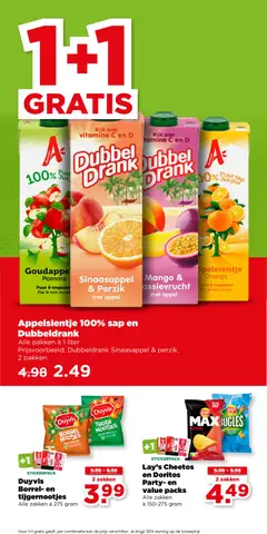 Appelsientje 100% sap en Dubbeldrank, Alle pakken à 1 liter - Voorbeeld van een folder van Plus, geldig van 21.01.2026 | Pagina: 19