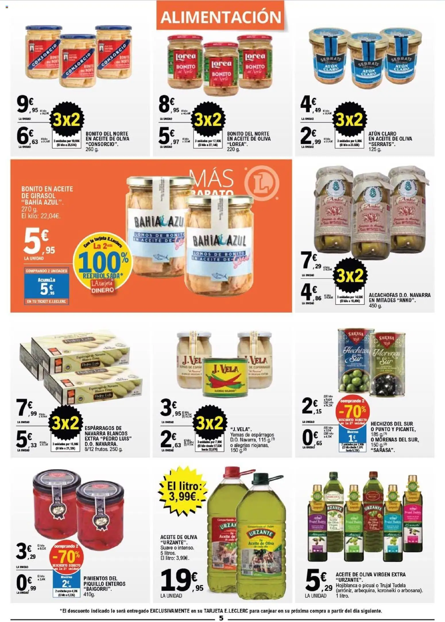 E.Leclerc Black Friday │ válido desde el 26.11.2025 | Página: 5 | Productos: Aceite de oliva virgen extra, Aceite de girasol, Vela, Atún claro