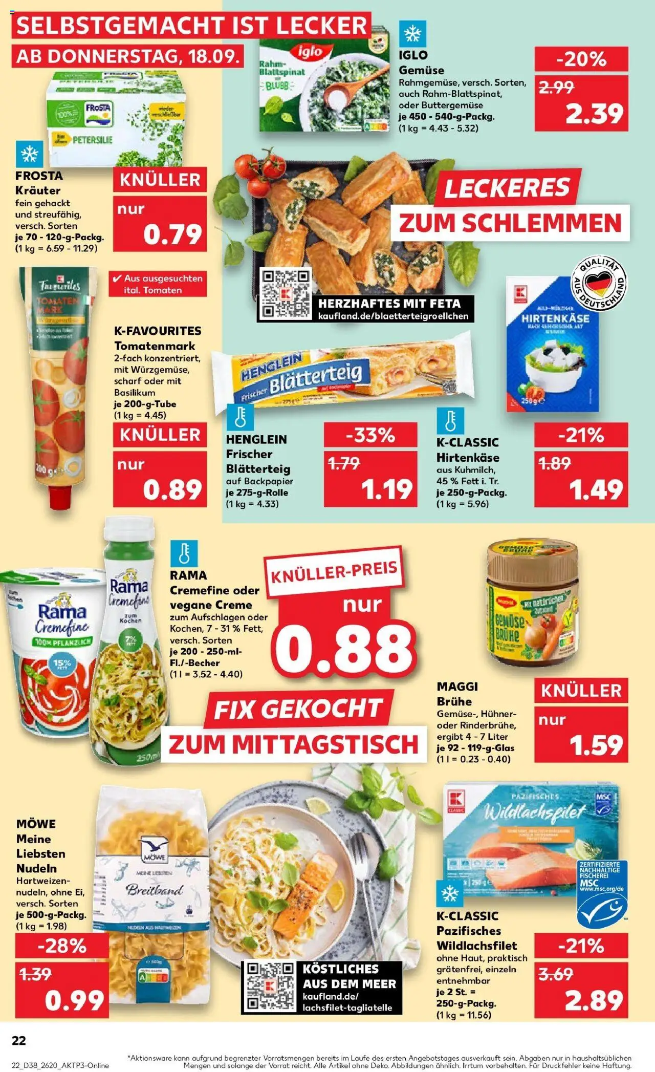 Kaufland prospekt Zeitz	 – gültig ab 21.09.2025 | Seite: 22 | Produkte: HP, Maggi, Feta, Creme