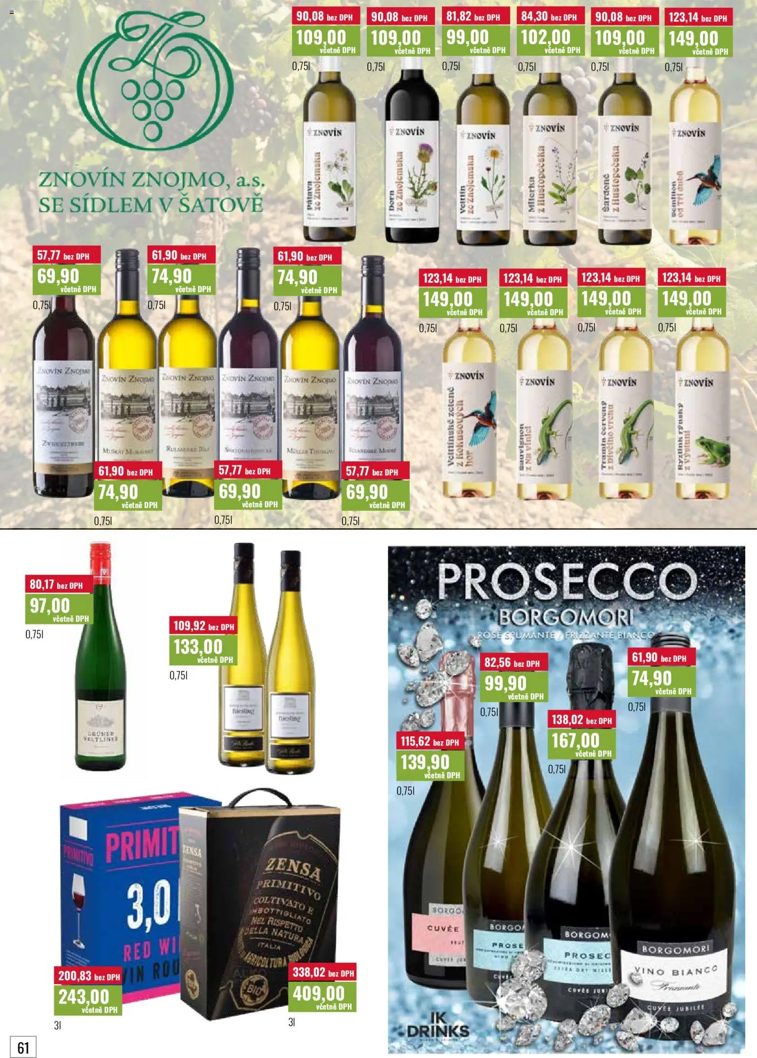 Ratio leták od 01.03.2026 | Strana: 61 | Produkty: Prosecco, Víno, Frizzante, Primitivo