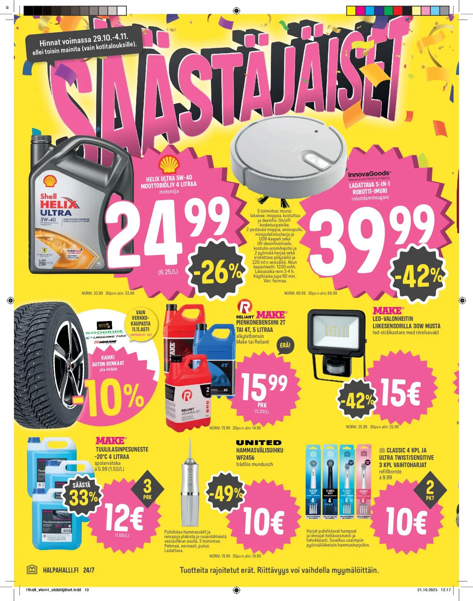 Halpa Halli tarjoukset – voimassa 29.10.2025 alkaen | Sivu: 10 | Tuotteet: Moottoriöljy, Voi
