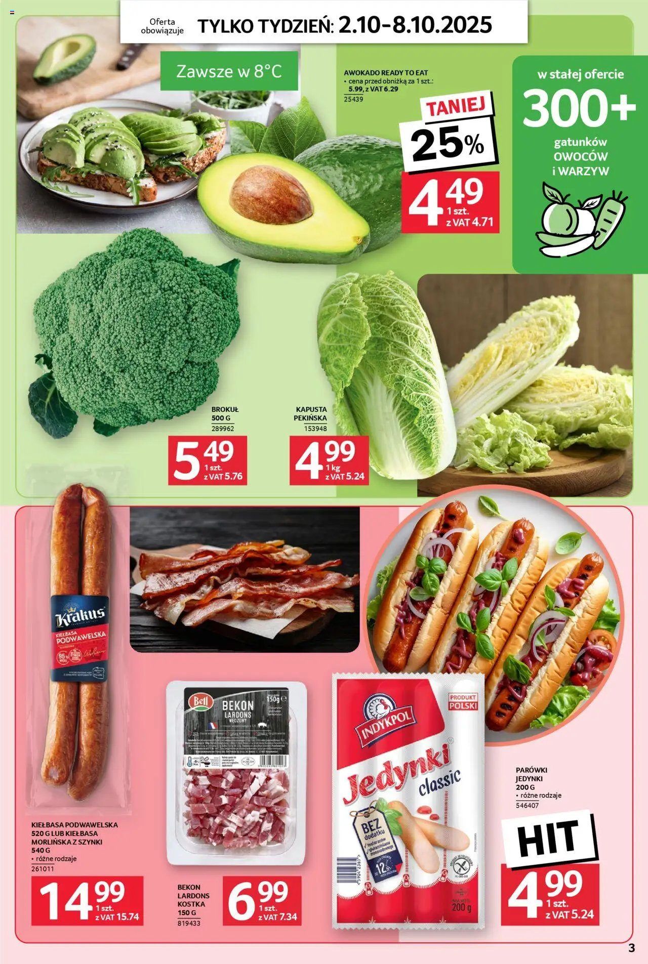 Selgros cash&carry Gazetka - Jeszcze więcej super promocji od 02.10.2025 | Strona: 3 | Produkty: Kiełbasa, Kapusta, Bell, Awokado