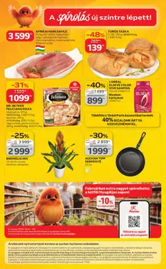 Auchan - Akciós újság Szupermarket - amely érvényes a következő dátumtól: 05.02.2026 | Oldal: 8 | Termékek: Túrós táska, Afrikai harcsafilé, Serpenyő, Bor