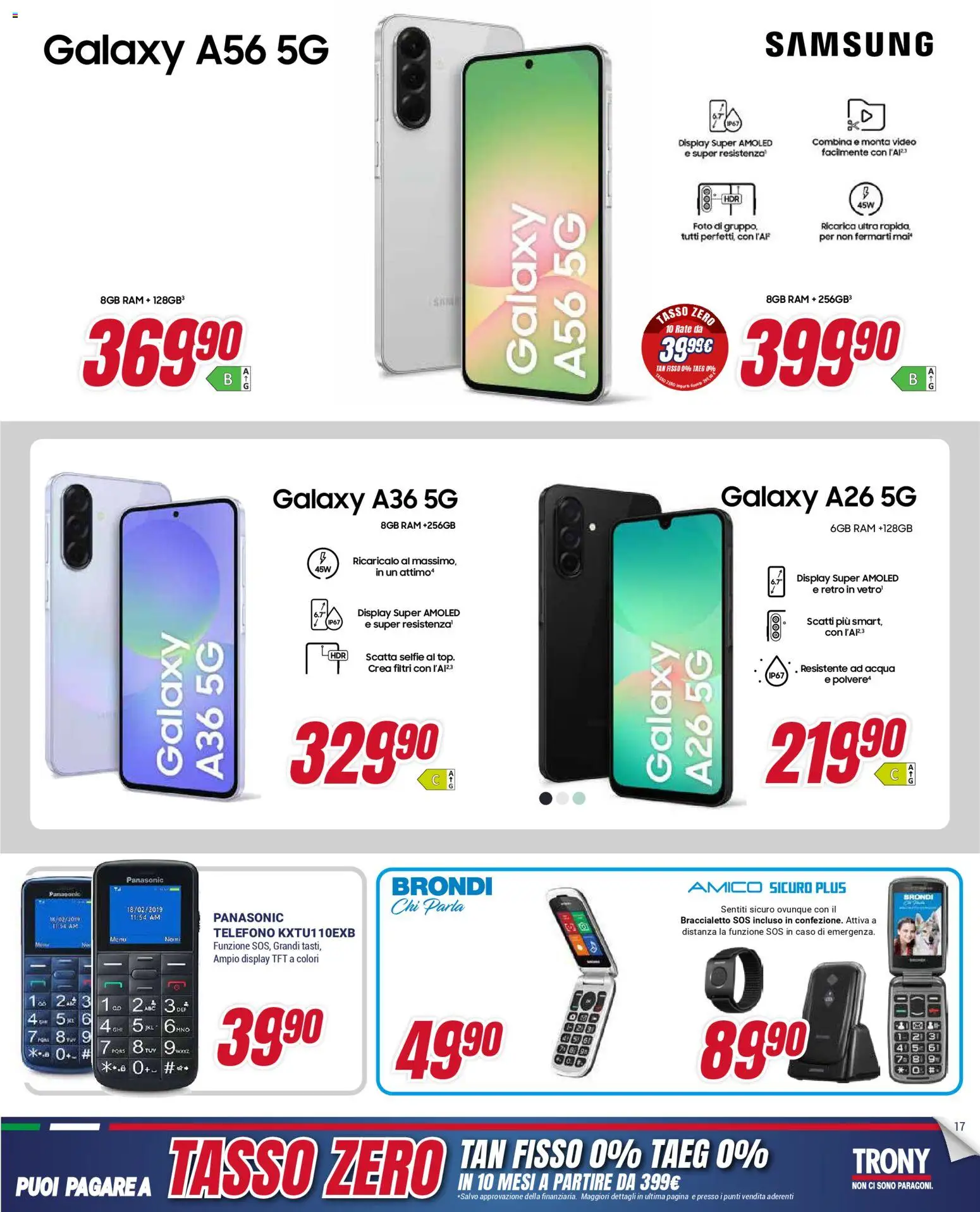 Volantino Trony del 15.01.2026 | Pagina: 17 | Prodotti: Acqua, Telefono, Video, Samsung