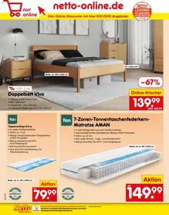 Netto Marken-Discount Prospekt 	 ab 27.10.2025 gültig | Seite: 60 | Produkte: Matratze, Lattenrost, Doppelbett, Liege