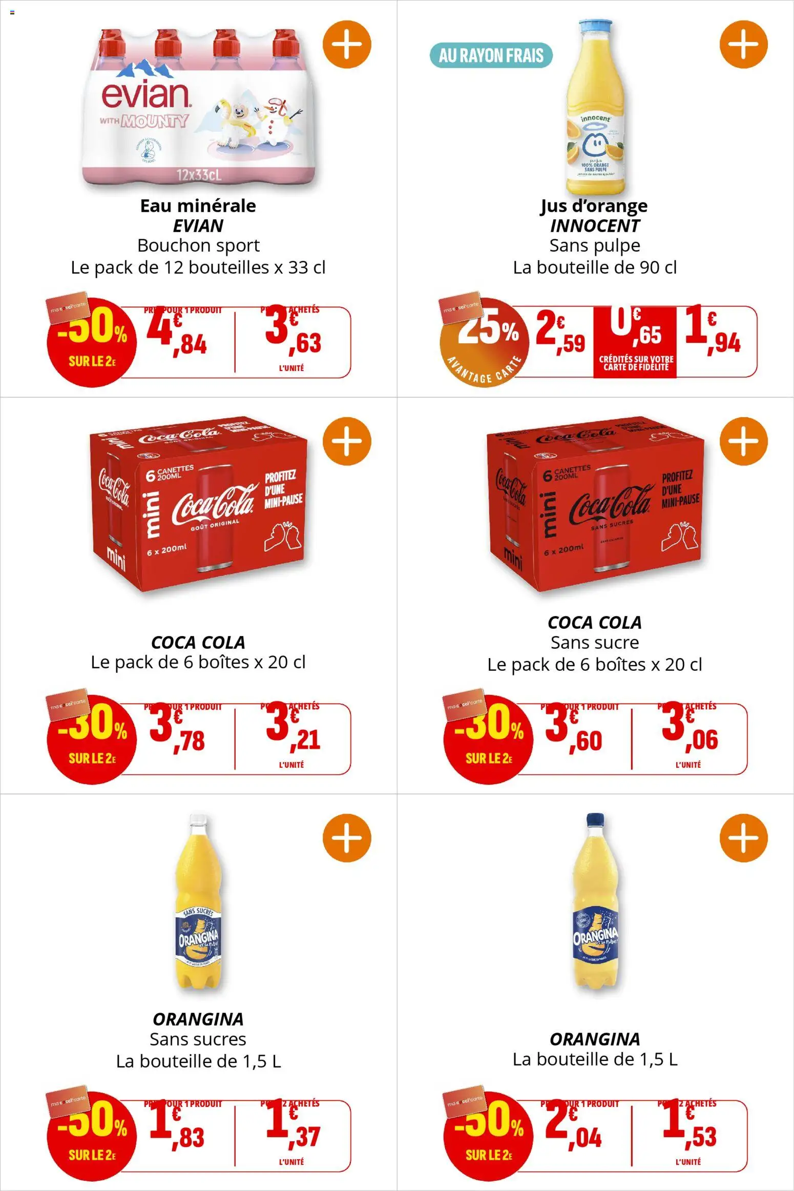 {H1} | Page: 27 | Produits: Orangina, Eau minérale, Sucre, Coca cola