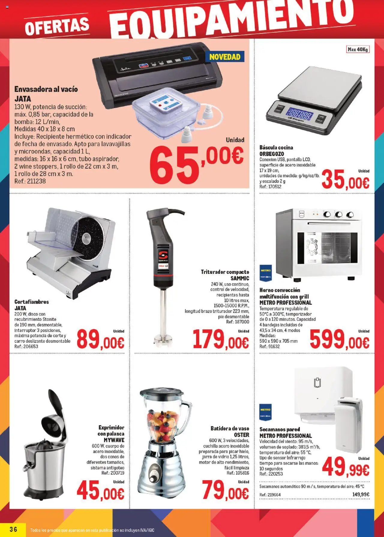 Makro - Precios Canarias │ válido desde el 06.10.2025 | Página: 36 | Productos: Disco, Lavavajillas, Batidora, Exprimidor