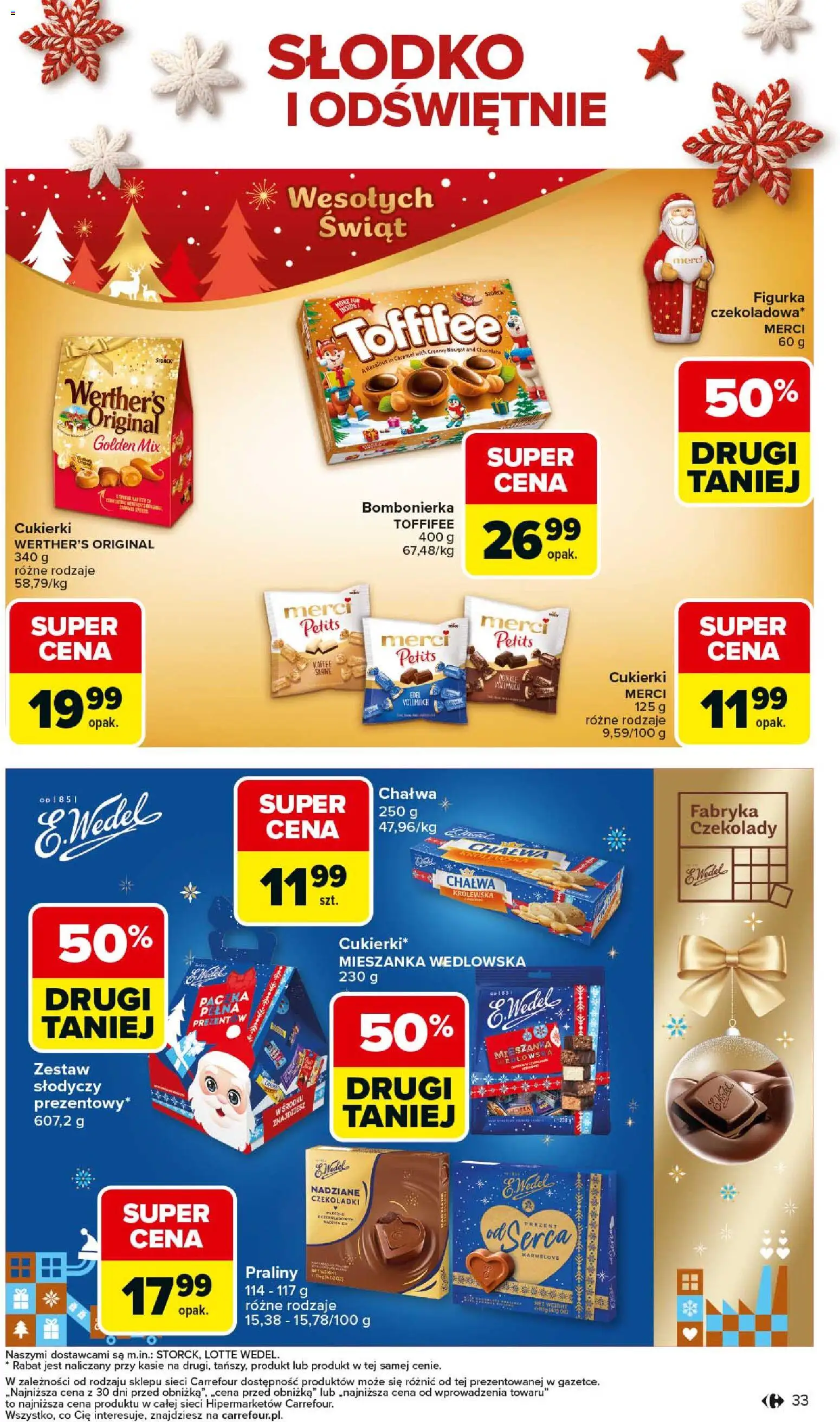 Carrefour Gazetka - Święta spełnionych marzeń od 01.12.2025 | Strona: 33 | Produkty: Czekolady, Praliny, Bombonierka, Merci