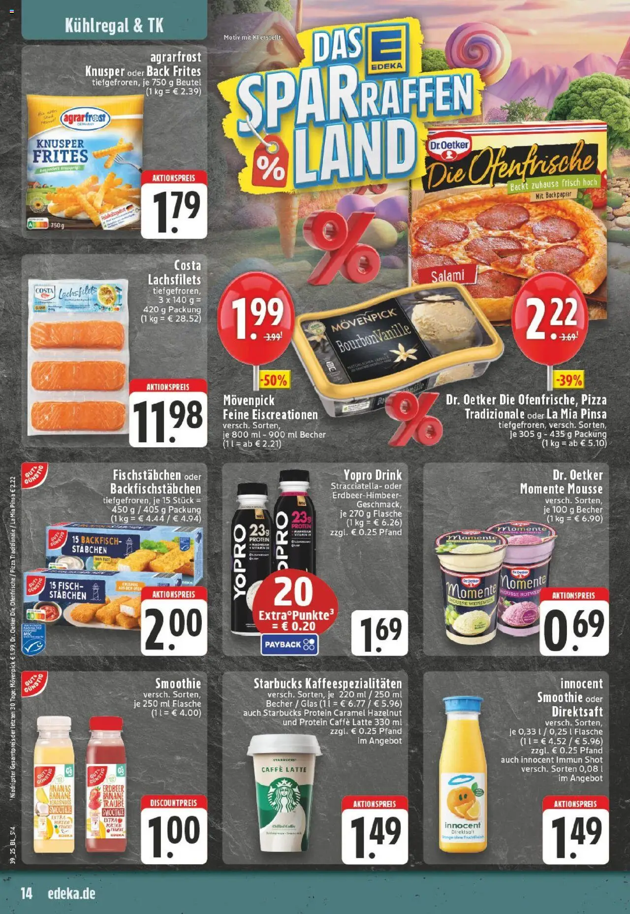 Edeka prospekt Unna	 – gültig ab 21.09.2025 | Seite: 14 | Produkte: Starbucks, Ananas, Ofenfrische, Salami