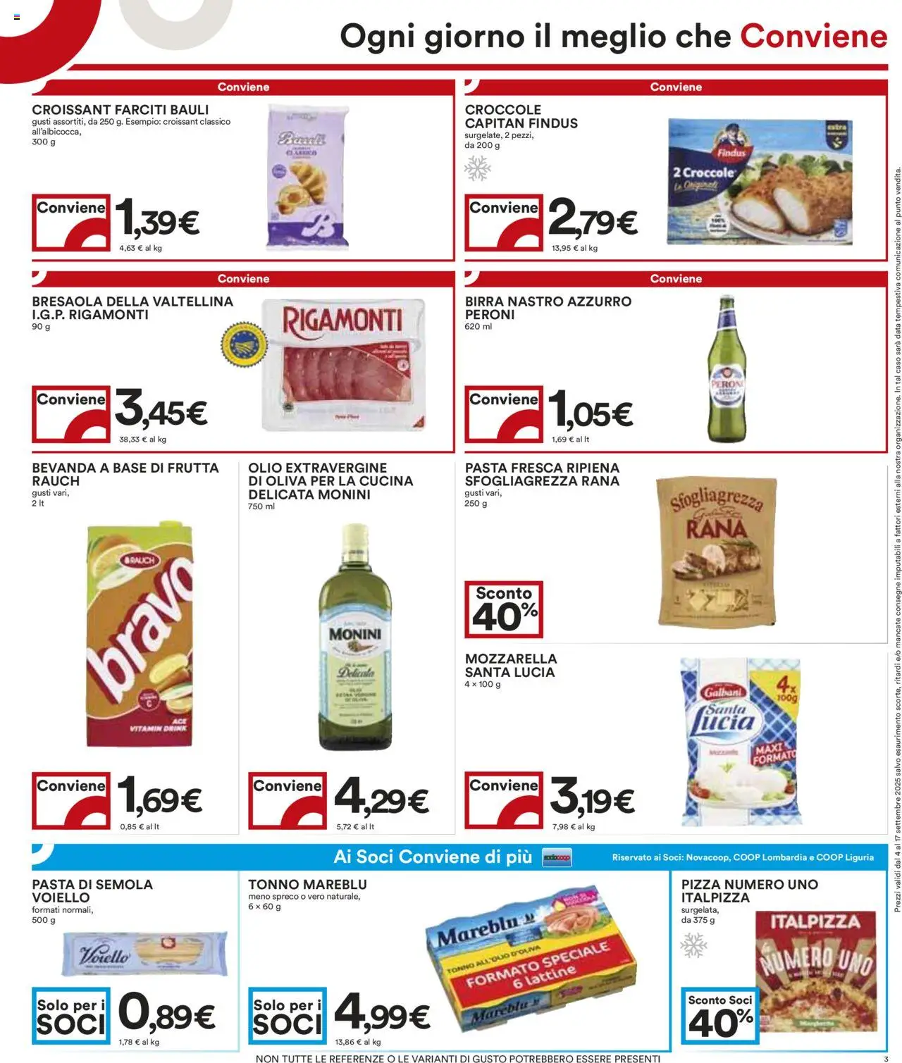 Volantino COOP del 04.09.2025 | Pagina: 3 | Prodotti: Birra, Frutta, Olio, Croissant