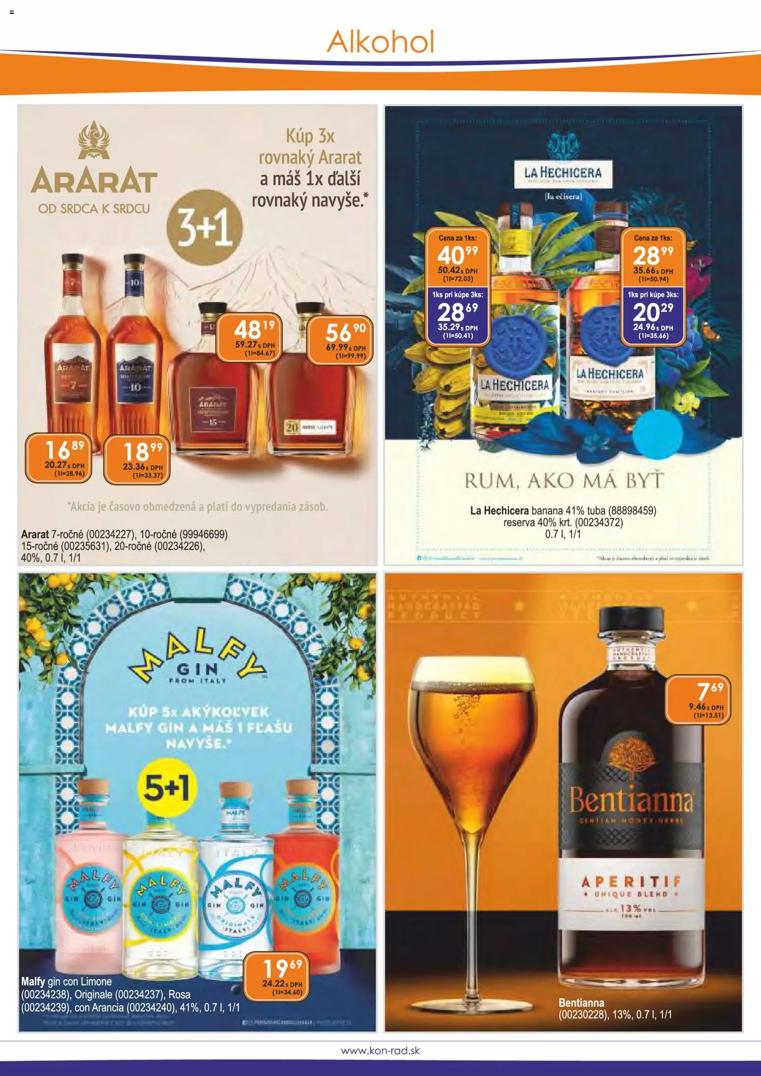 Nové KON - RAD akcie – leták je platný od 01.11.2025 | Strana: 9 | Produkty: Gin, Alkohol, Ararat