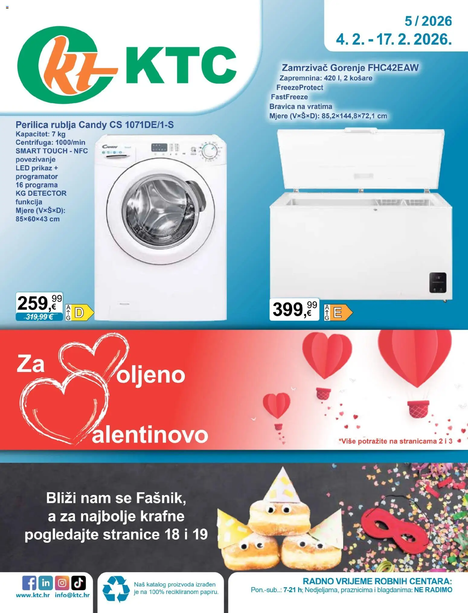KTC katalog | vrijedi od 04.02.2026 | Stranica: 1 | Proizvodi: Perilica rublja, Košare, Krafne, Zamrzivač