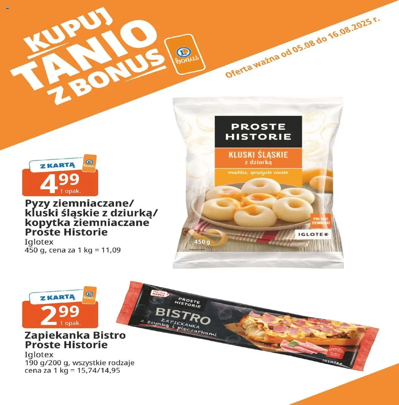 E.Leclerc Gazetka - Elbląg kupony dodatkowe od 05.08.2025 | Strona: 11 | Produkty: Karta, Szynka, Kopytka, Ziemniaki