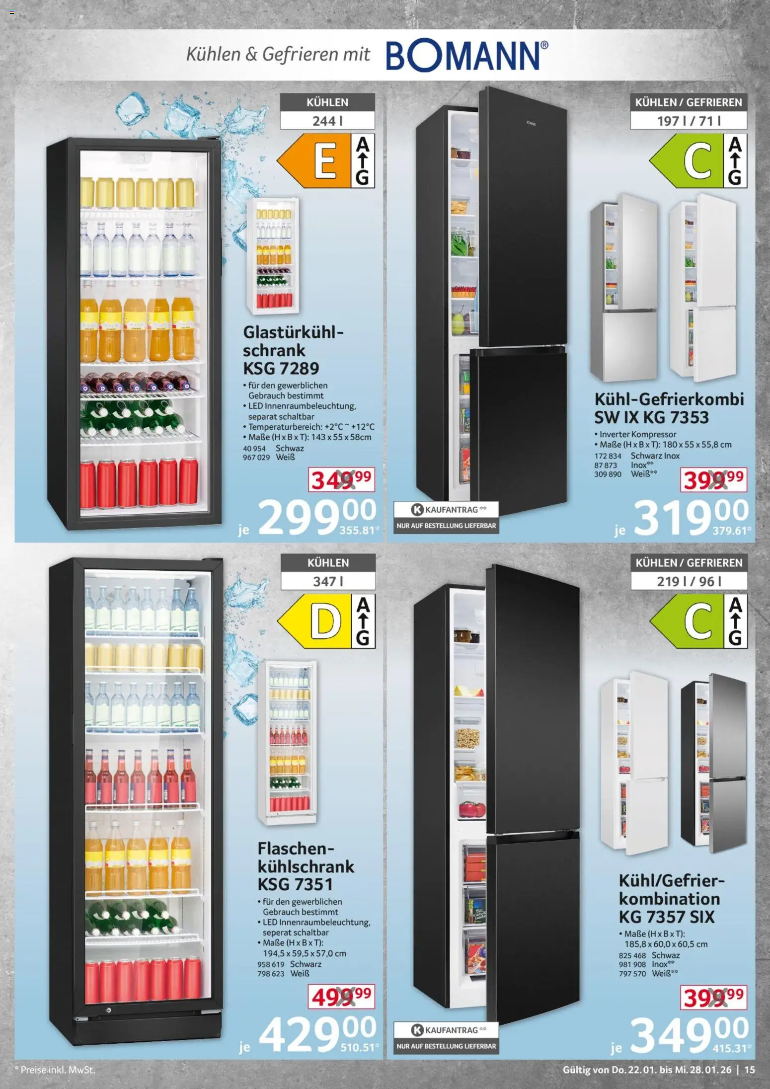 Selgros  Non Food – gültig ab 22.01.2026 | Seite: 15 | Produkte: Schrank, Kühlschrank