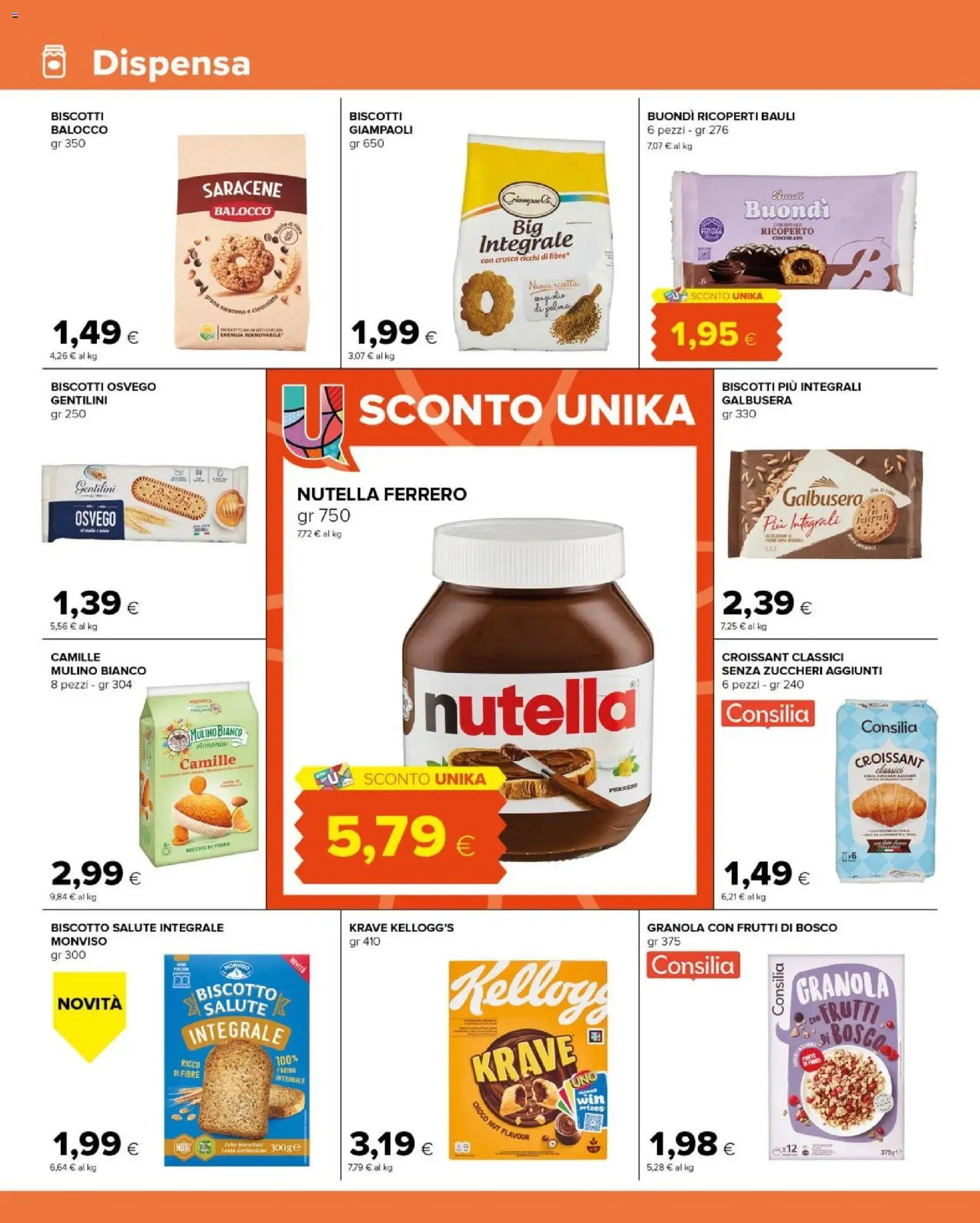 Volantino Tigre del 14.01.2026 | Pagina: 10 | Prodotti: Biscotti, Farina, Nutella, Croissant