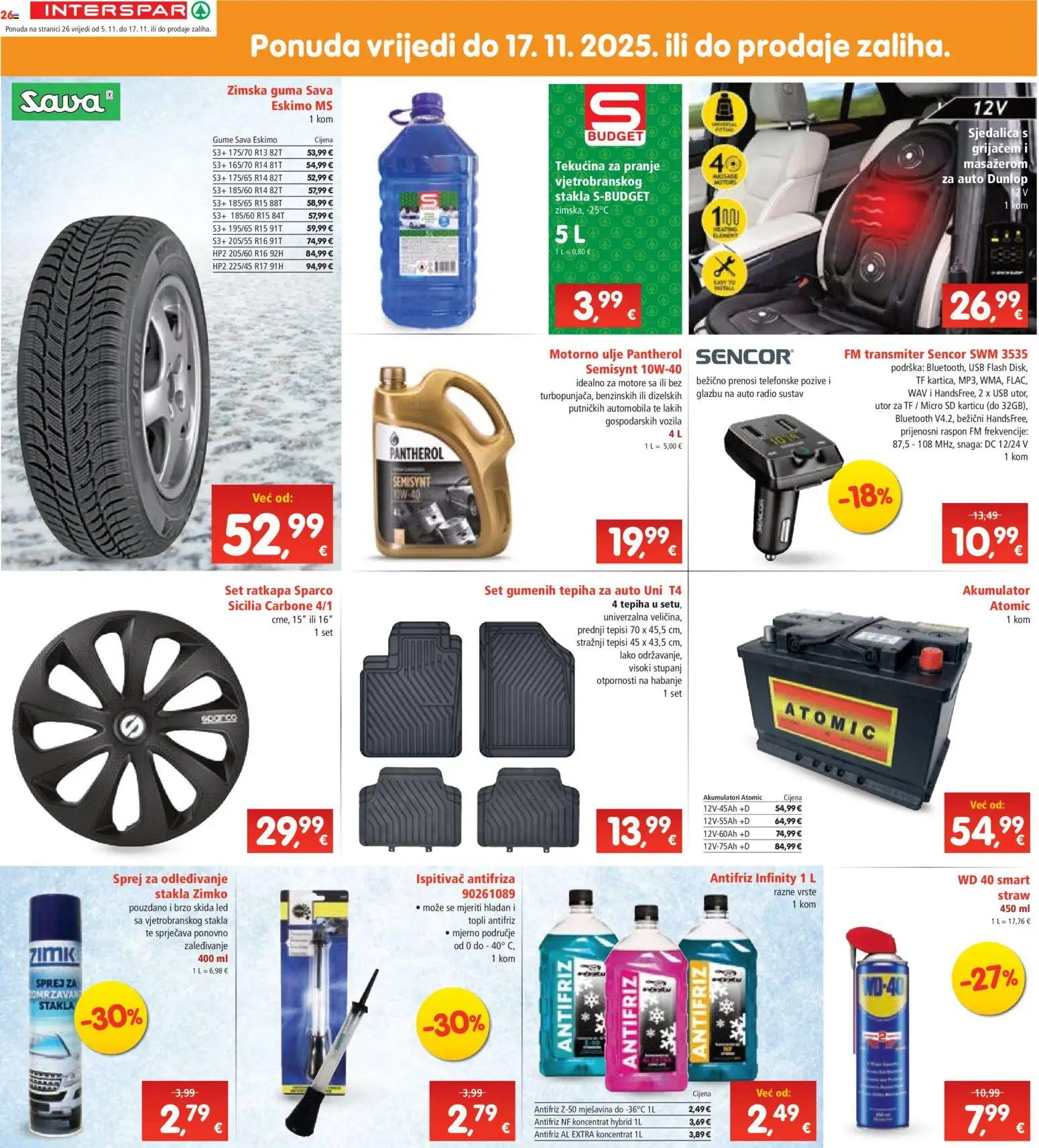 Interspar katalog | vrijedi od 05.11.2025 | Stranica: 29 | Proizvodi: Motorno ulje, Ulje, Radio, USB