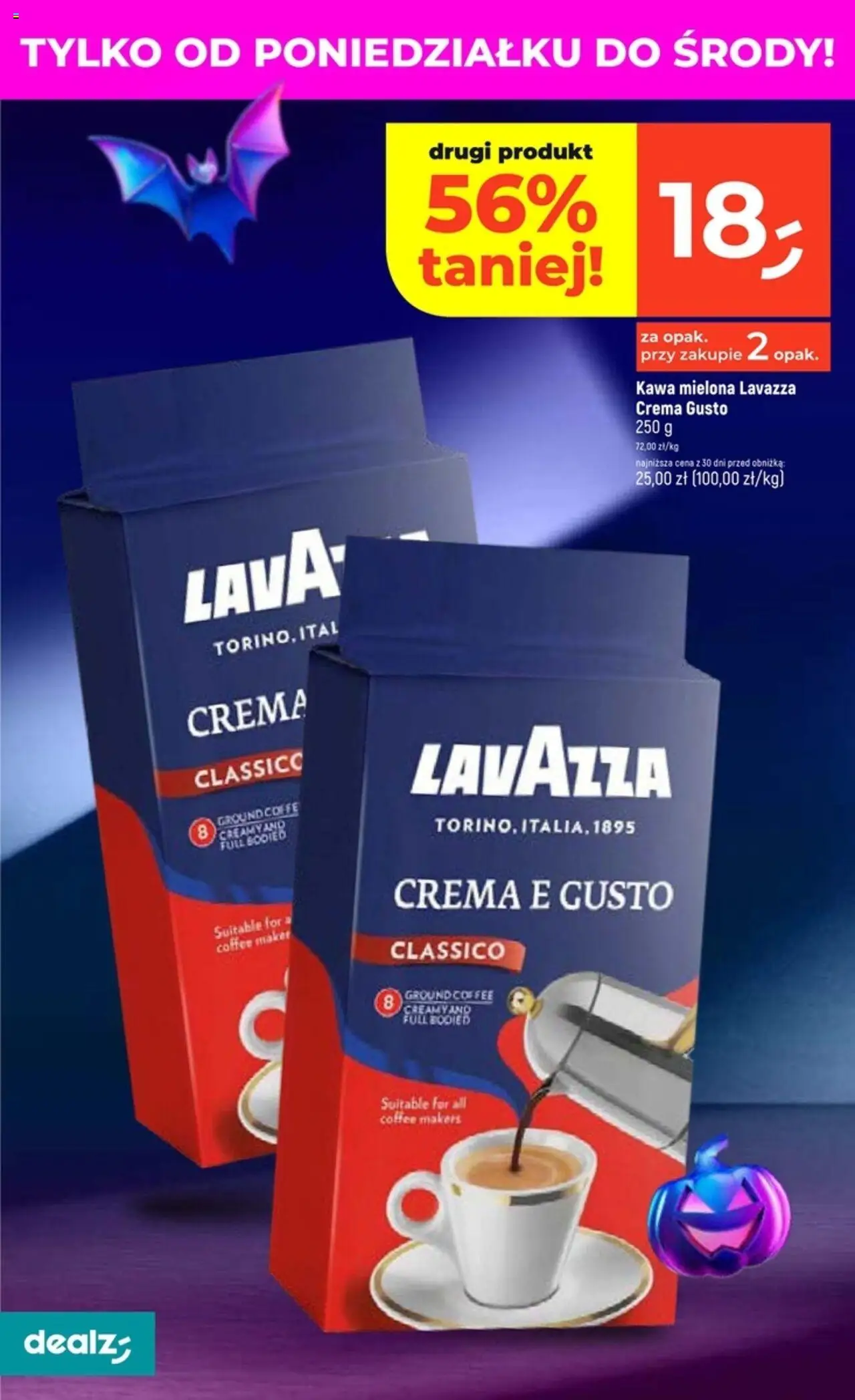 Dealz Gazetka od 02.10.2025 | Strona: 32 | Produkty: Lavazza crema, Lavazza, Kawa