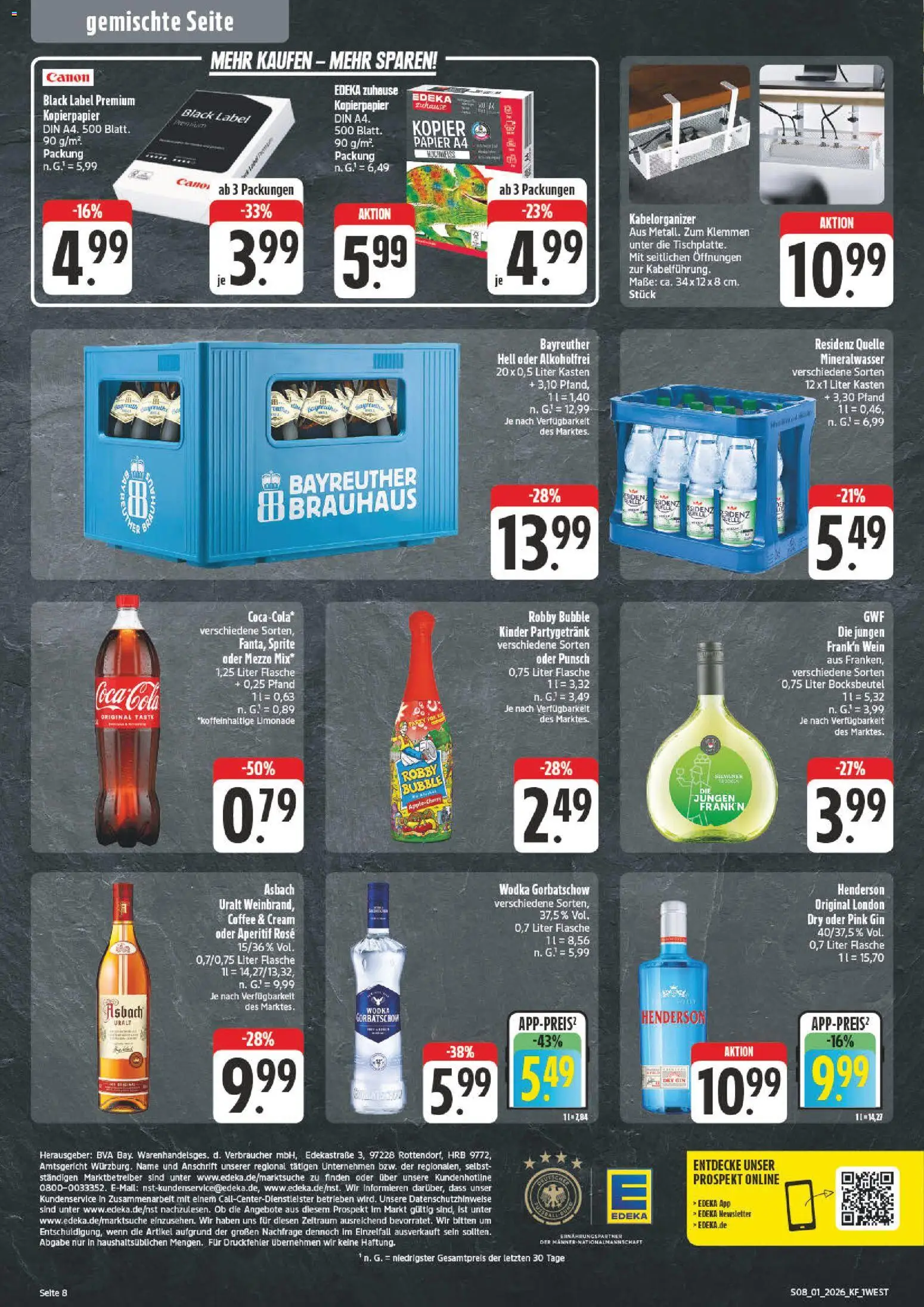 nah & gut Prospekt 	 – gültig ab 29.12.2025 | Seite: 8 | Produkte: Cola, Limonade, Mineralwasser, Wodka gorbatschow